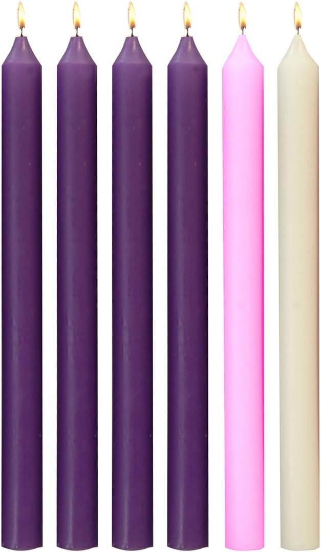 1"x12" Christmas Advent Candles - Set of 6
