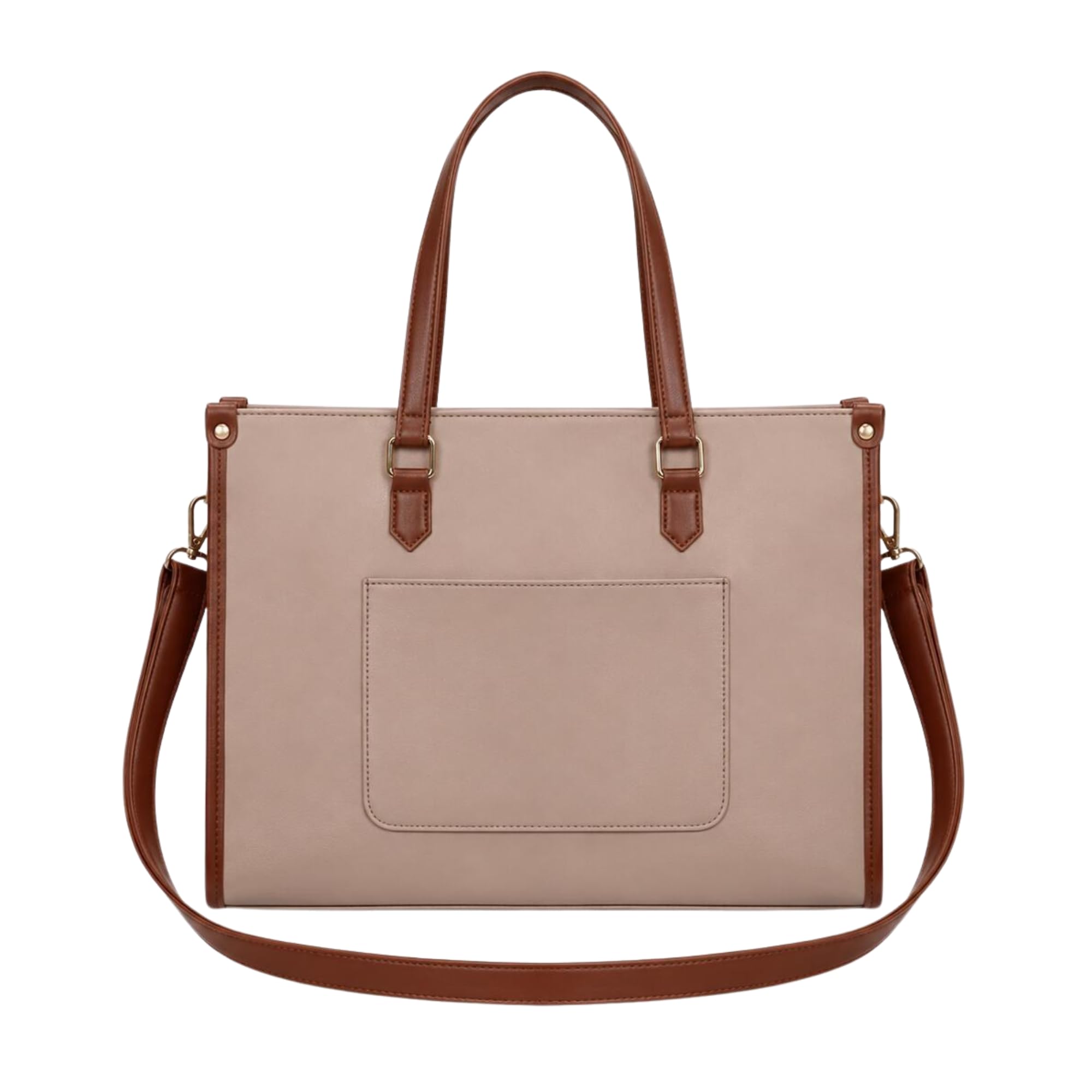 Women Beige Color Laptop Bag with Pocket | Lightweight Durable and Multipurpose Handbag for Office & College-picture-39