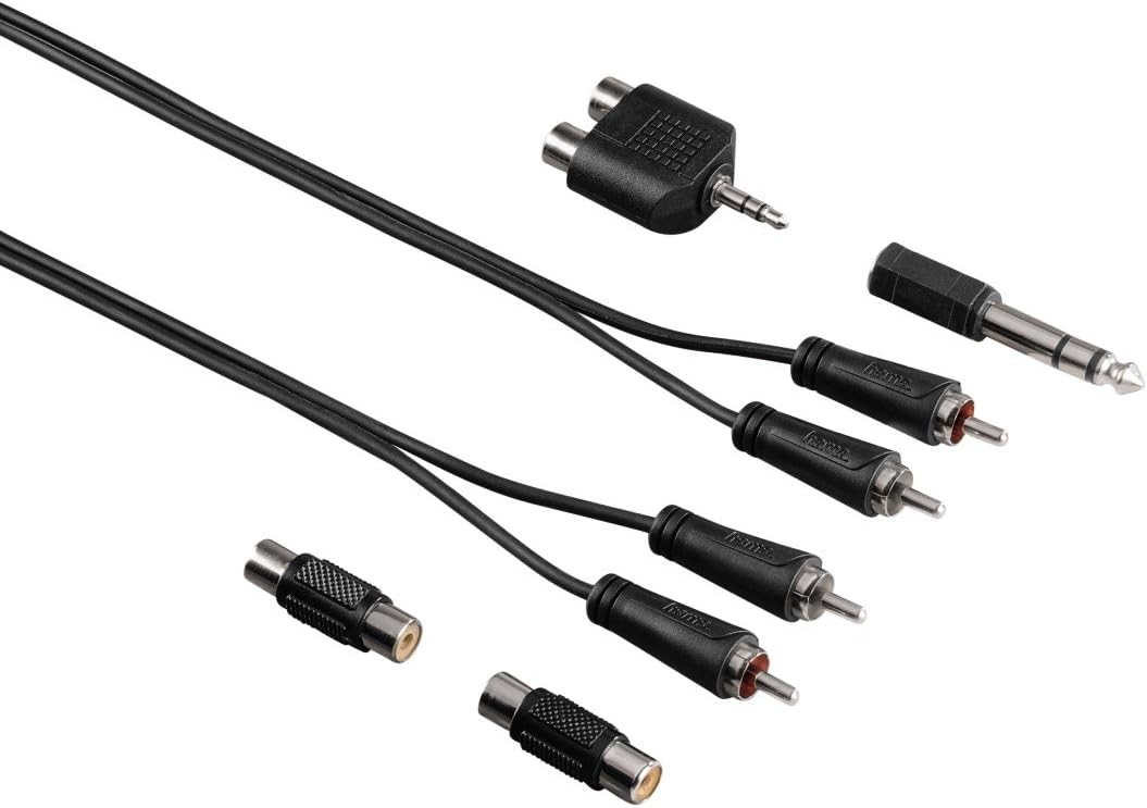 Hama 122329 Essential Line RCA Connection Kit 6-Pieces, 2.5 m Length, Black