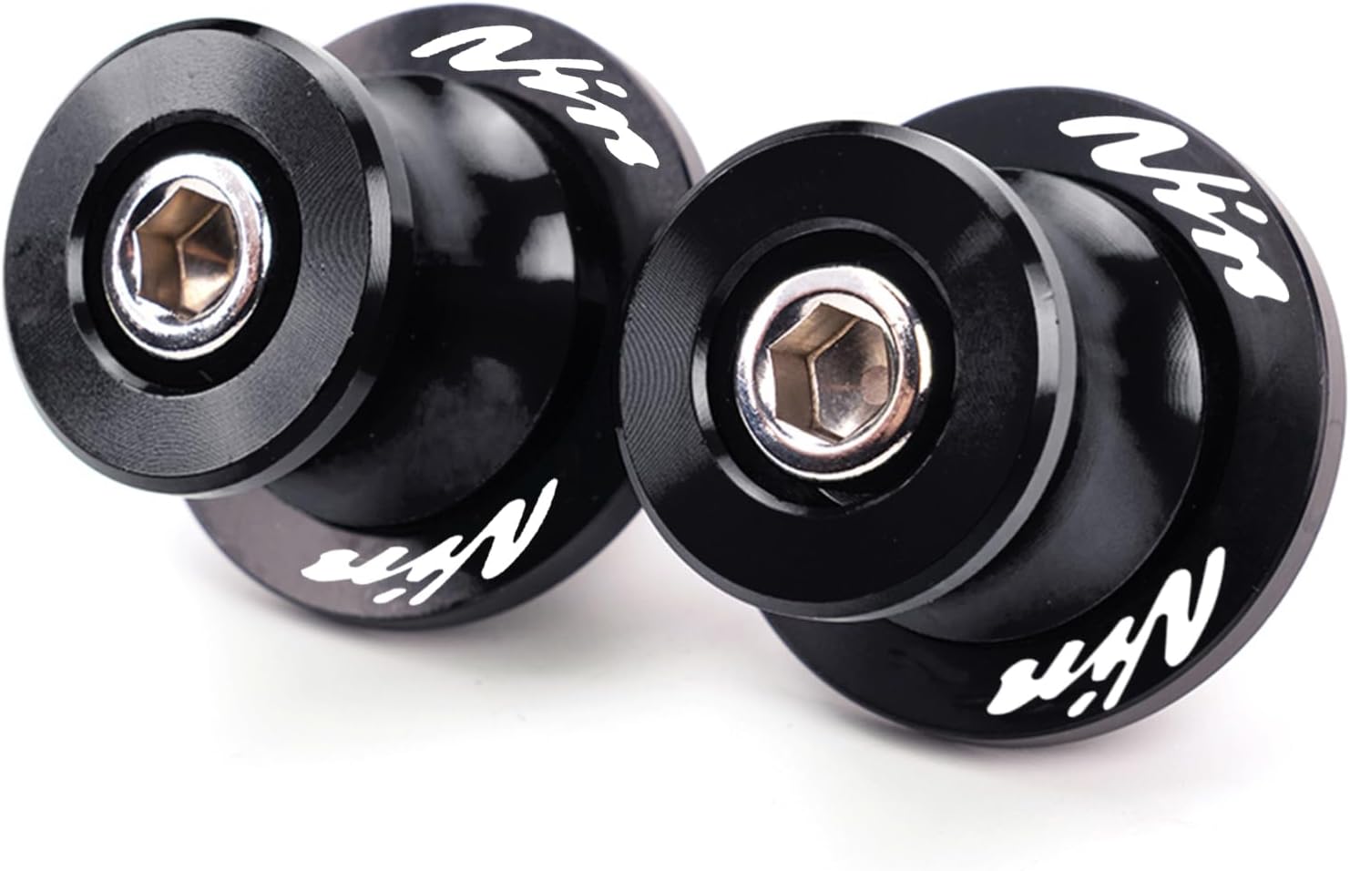 Compatible with 2026 Ninja 500 2025 Ninja 650 Ninja 400 NINJA 1100SX 1000 ZX6R ZX10R ZX4RR ZX4R ZH2 Eliminator 500 CNC M8 Motorcycle Swing Arm Spools Sliders Rear Stand Screws (Black)