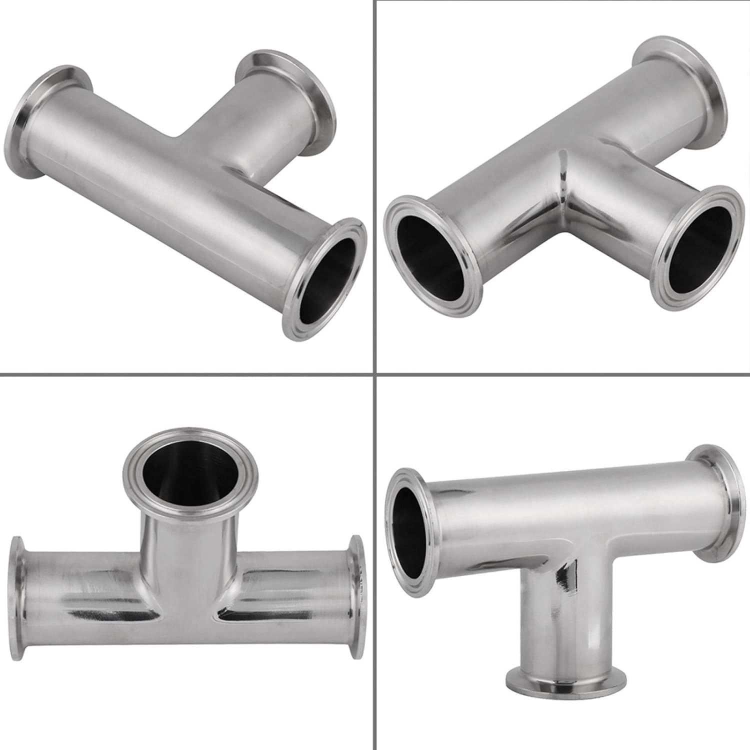 Té de serrage, té de serrage sanitaire, 1 té de serrage standard en acier inoxydable PCS 3 voies Φ38 * 1,5 accessoires de montage sanitaire