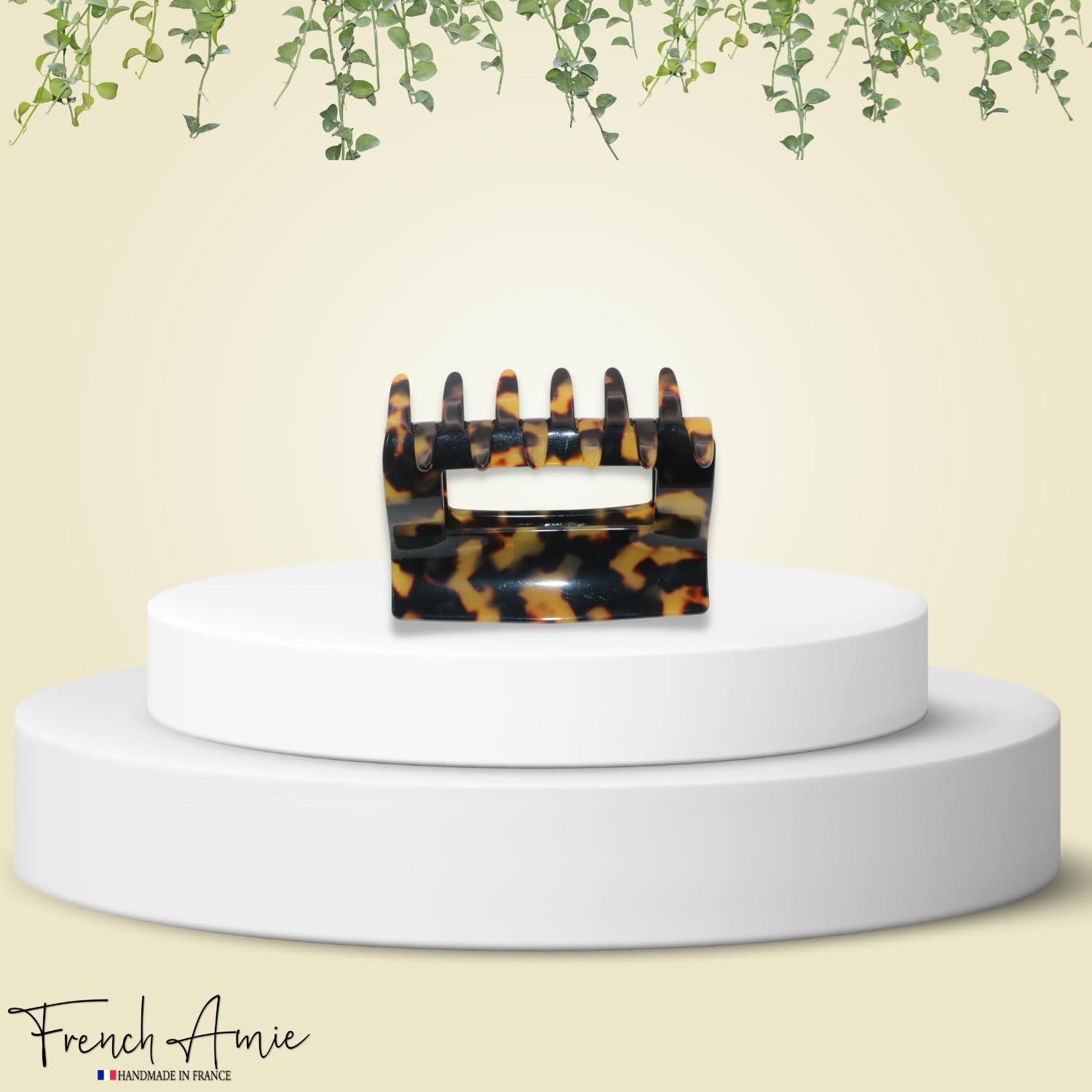 French Amie Geo Large Tokyo 3" Handmade Leopard Celluloid Strong Hold Jaw Hair Claw Clip Clamp Clutcher for Women and Girls, Made in France (Tokyo) - Image 5