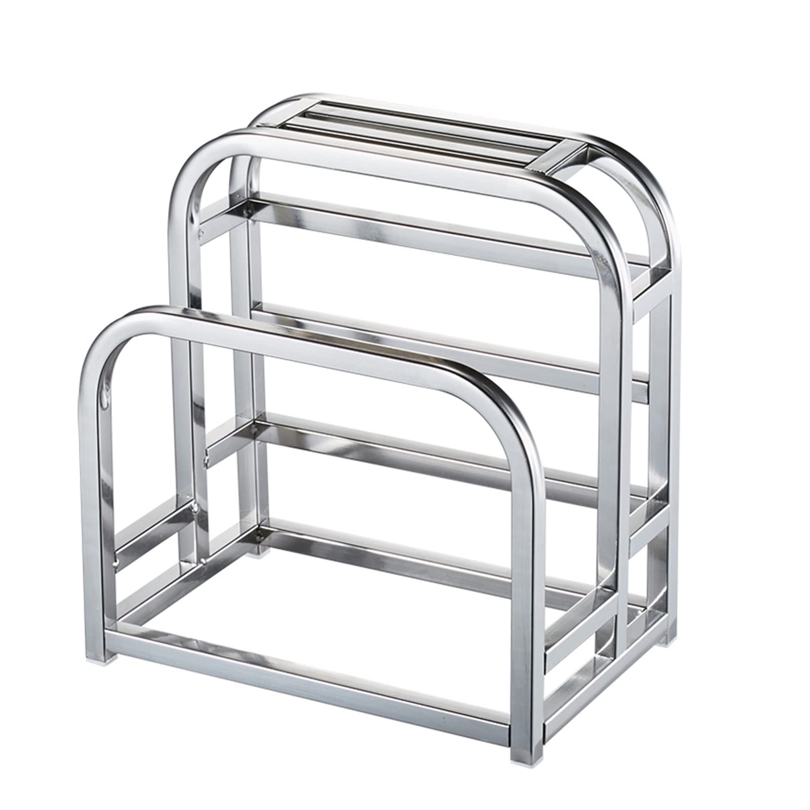 KLKVTGWGZK Stainless Steel Cutting Board Rack, Knife Rack, Cutting Board Rack, Knife Rack, Kitchen Rack, Cutting Board Rack Wall-Mounted Kitchen Rack(Stainless Steel)