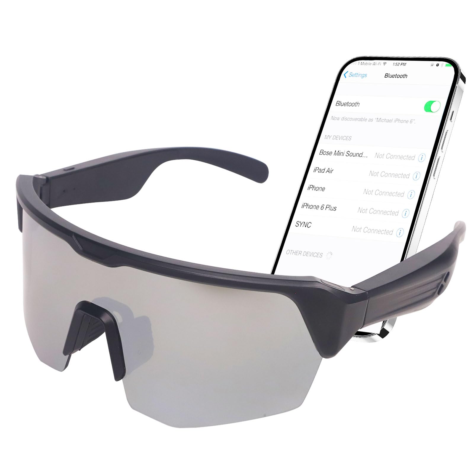 Smart Bluetooth Glasses for Men Smart Glasses Built-in Mic Open Ear Music Speakers UV Protection Running Cycling Sunglasses