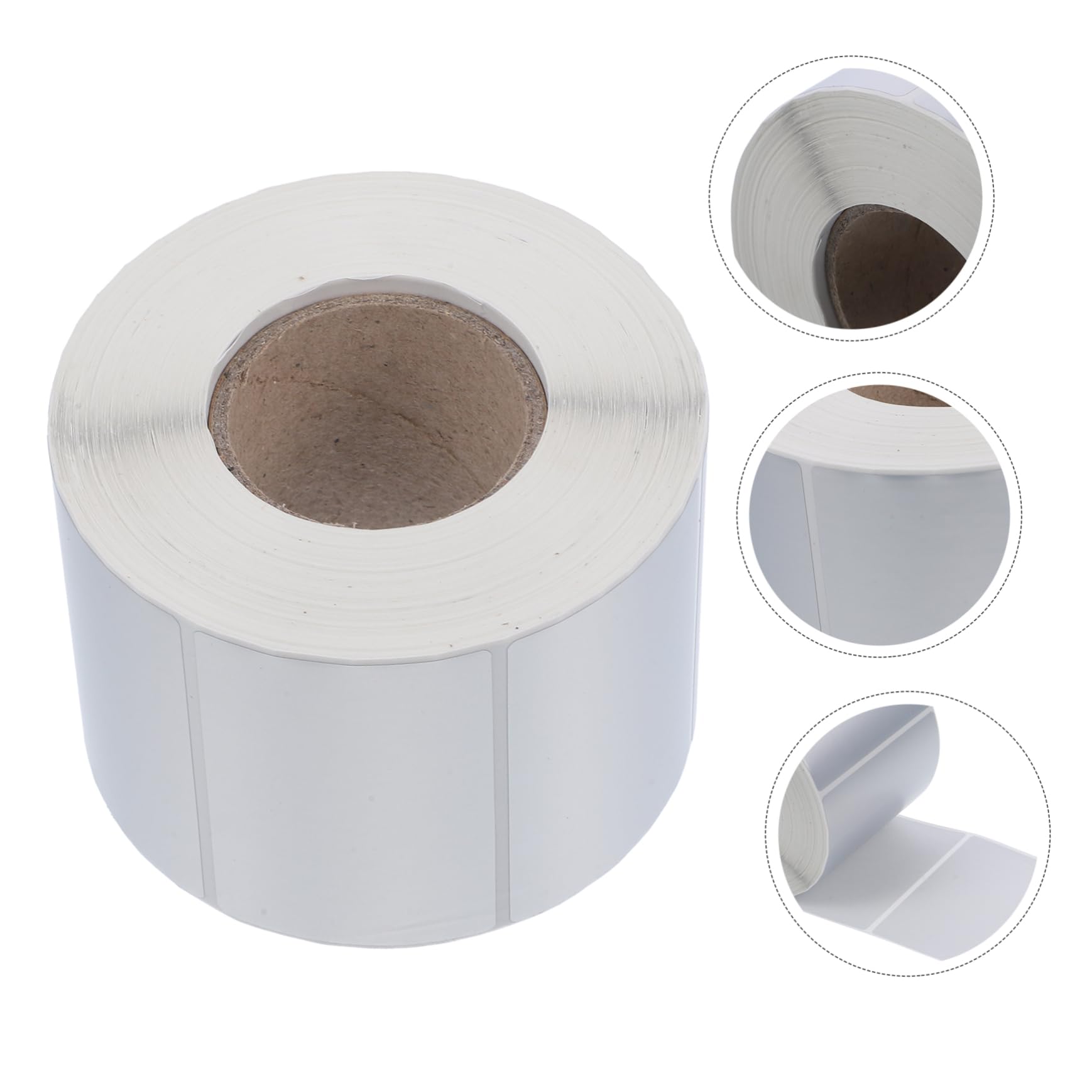 Etichette Adesive Stampabili Argento Pet 1 Rotolo da 1500 Pezzi | Resistenti All’acqua, Superficie No Smudge, Formato Rettangolare Angoli Arrotondati