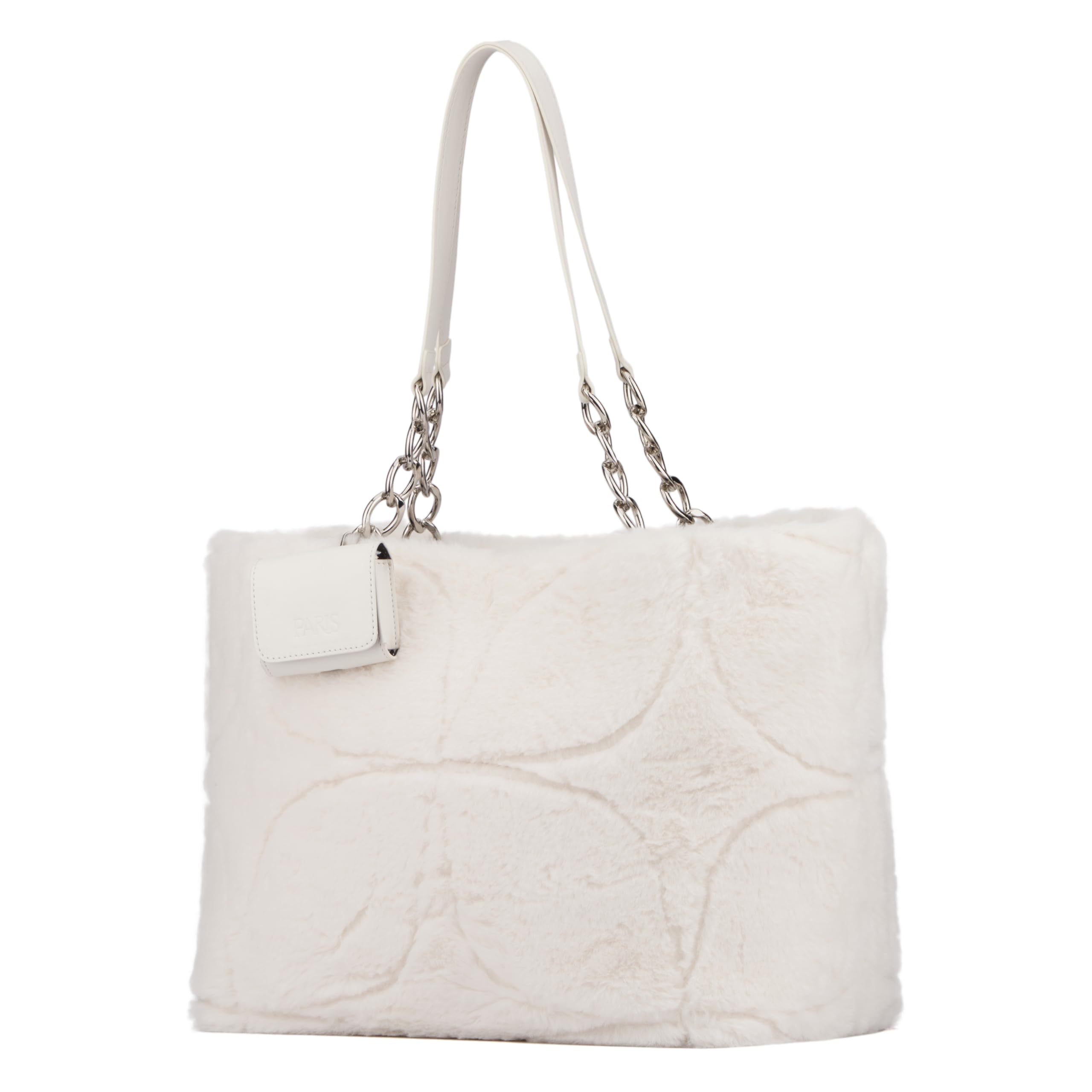 Paris Hilton Casson Puffy Quilted Oversized Tote with Chain Strap and Removable Headphones Holder