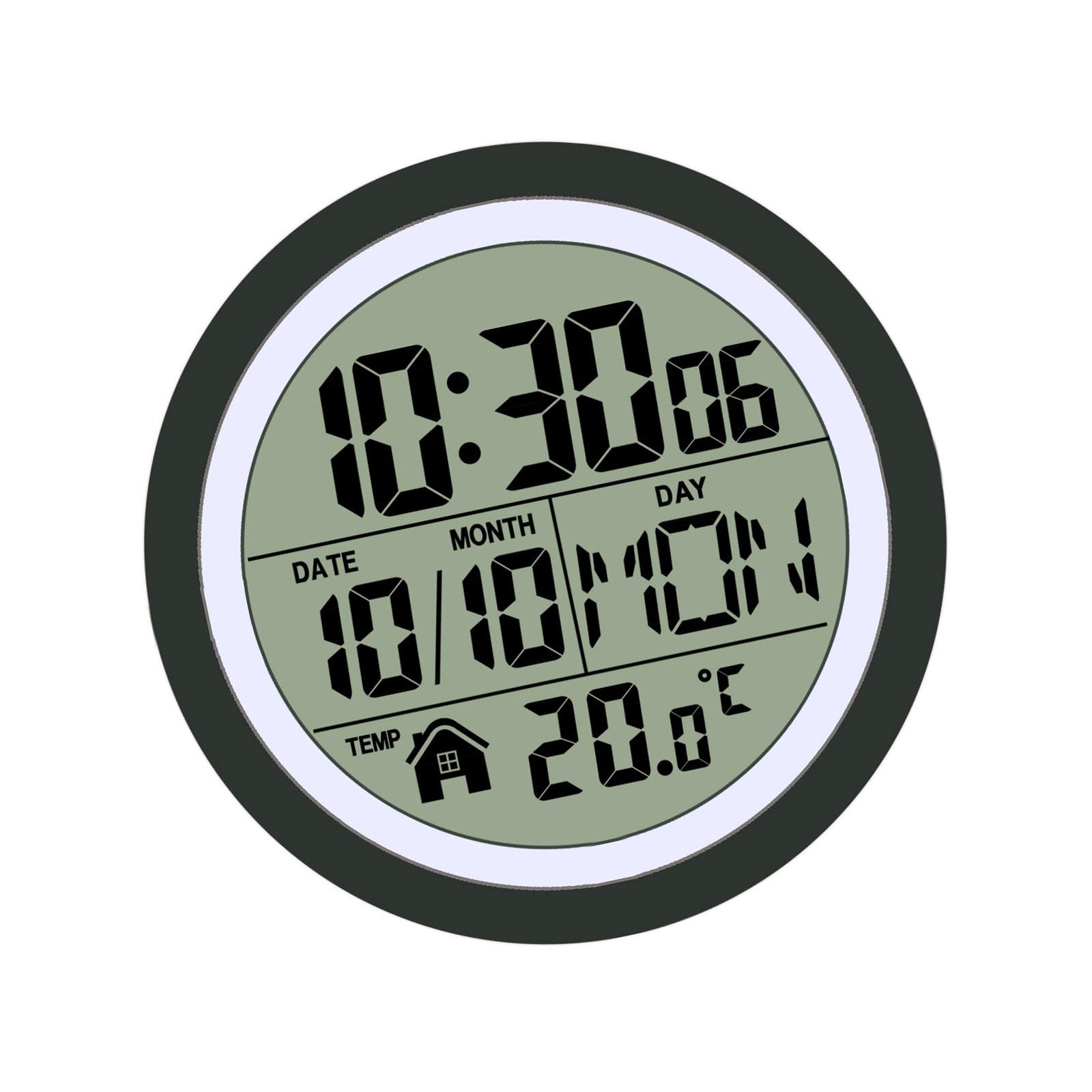 Snorvixre Water Resistant Hanging Shower Clock with Temperature Suction Watch Time in Waterproof Bathroom Wall Clocks with Suction Cup