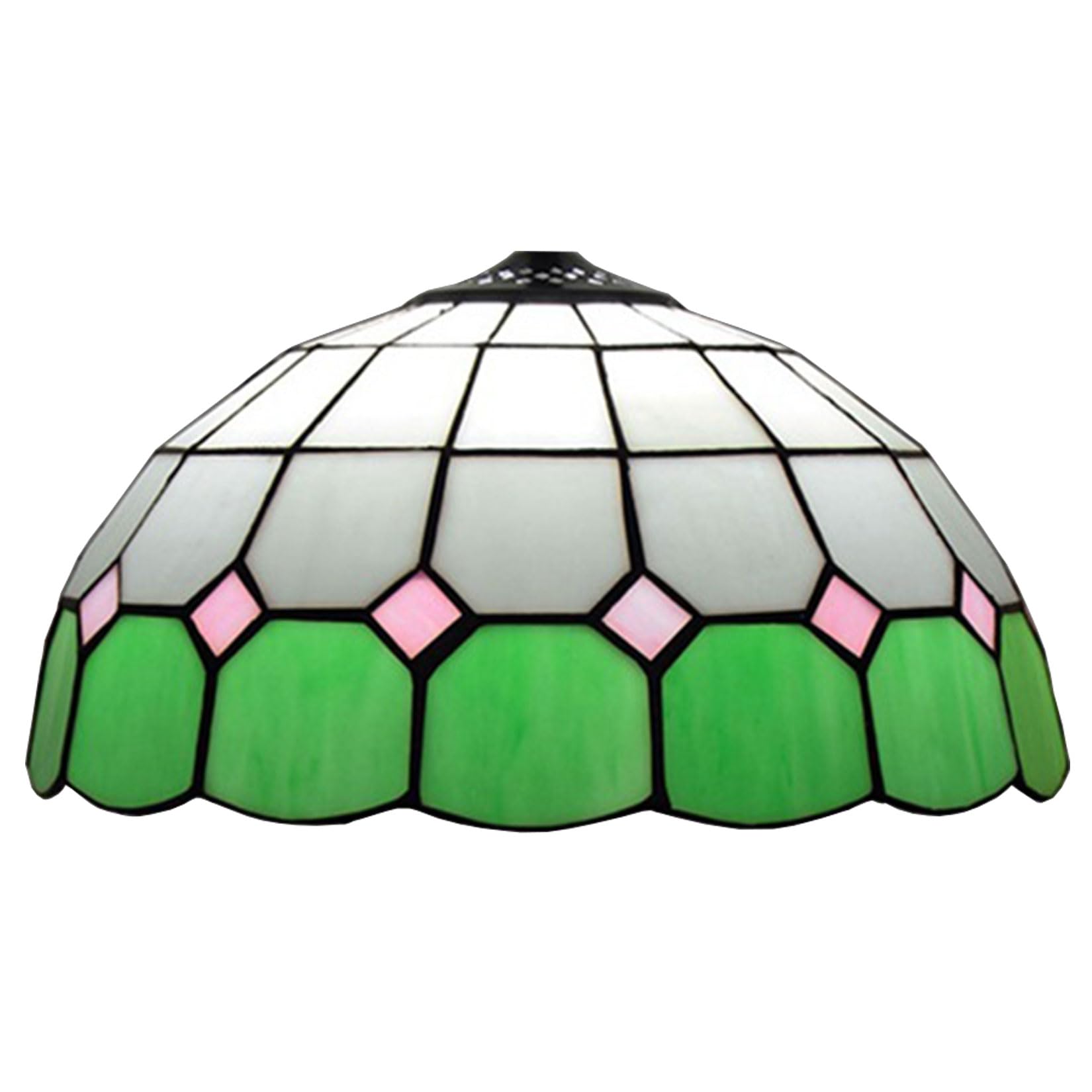 BOTOWI 12 Inch Lamp Shade Replacement Only Tiffany Style Stained Glass Lampshade Green Mediterranean Lamp Cover Accessories Fit for Table Lamp Pendant Light Ceiling Fixture,Pink
