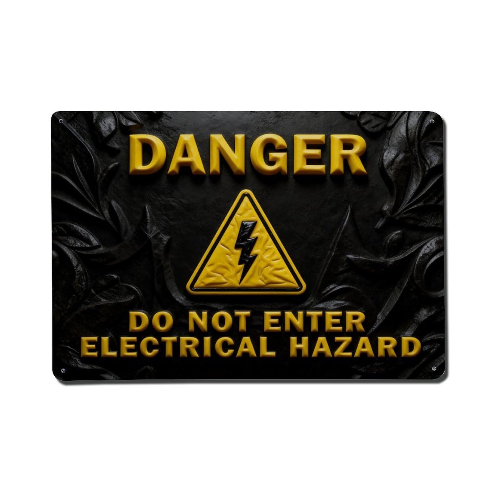 Danger Warning Sign Pattern Print Metal Tin Sign Plaque