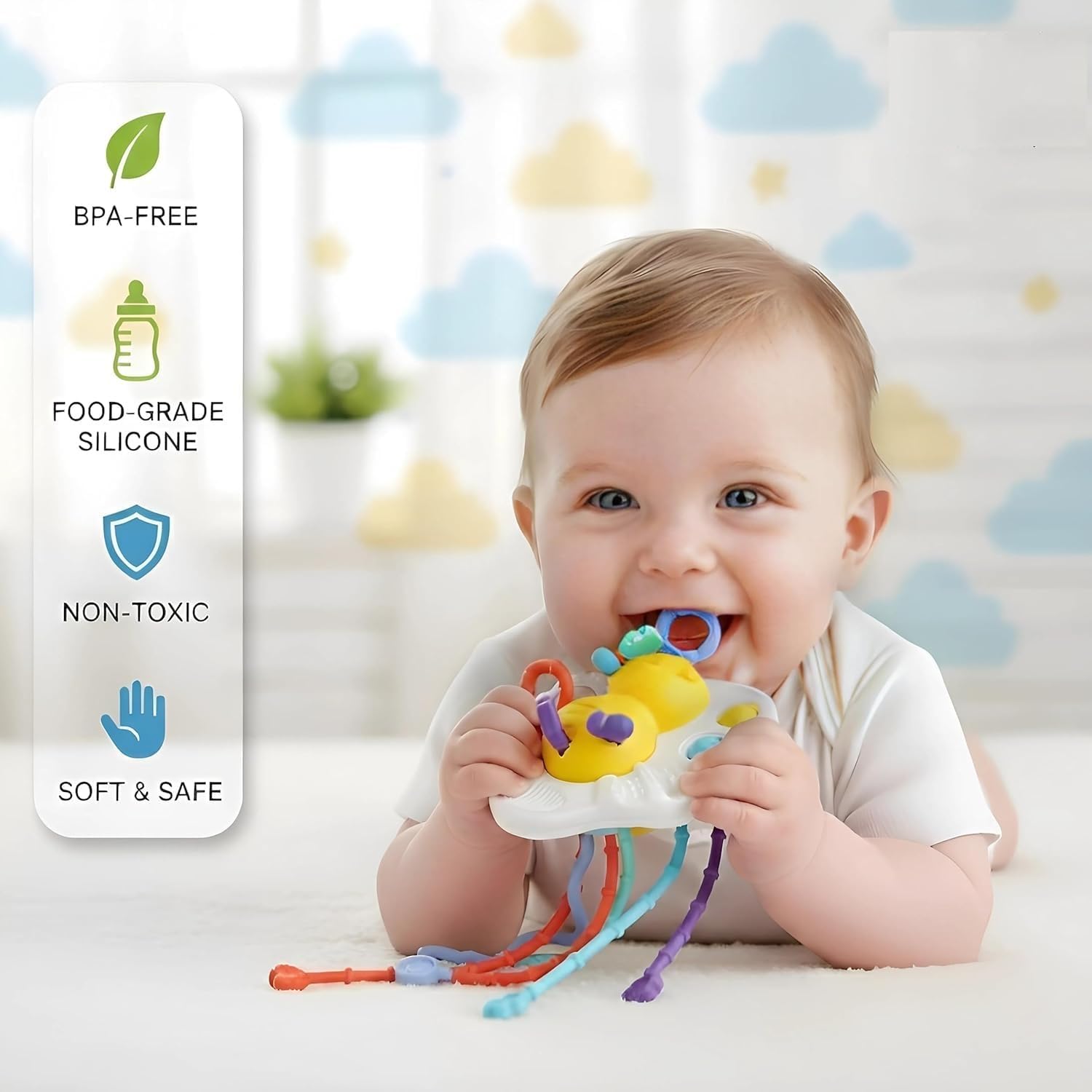 Brand Conquer Montessori Toys for 1 Year Old Boy, Toddler Fidget Sensory Airplane Travel Toys for Toddlers 1-3 - Toddler Stocking Stuffers One Year Old Boy Birthday Gift (Pull String Toy) 1