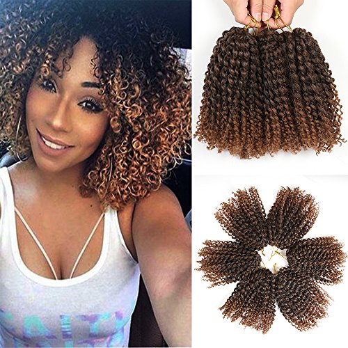 Alicequeenhair Marlybob Crochet Hair 6 Bundles Kinky Curly Crochet Braids Ombre Braiding Hair