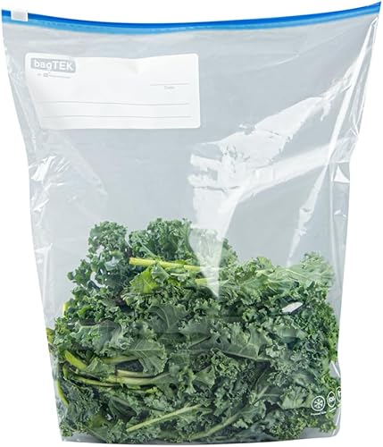 Vista 34 de Restaurantware -Bag Tek - Bolsas deslizantes para congelador de 1 galón, 25 bolsas desechables con cremallera - Cremallera deslizante, fondo