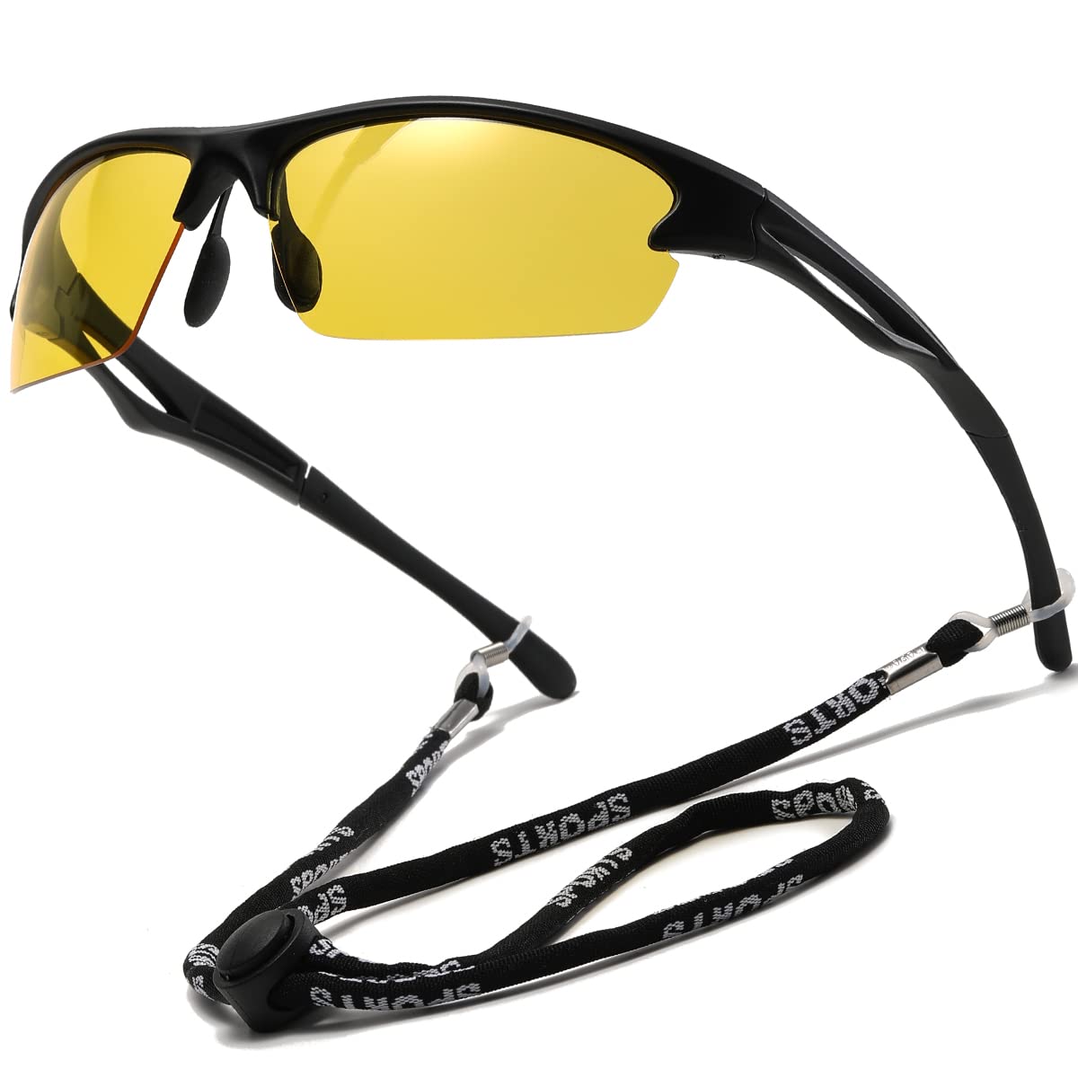 MusivonPolarized Night Driving Glasses for Men Women - Anti Glare Night Vision Yellow Glasses for Driving at Night