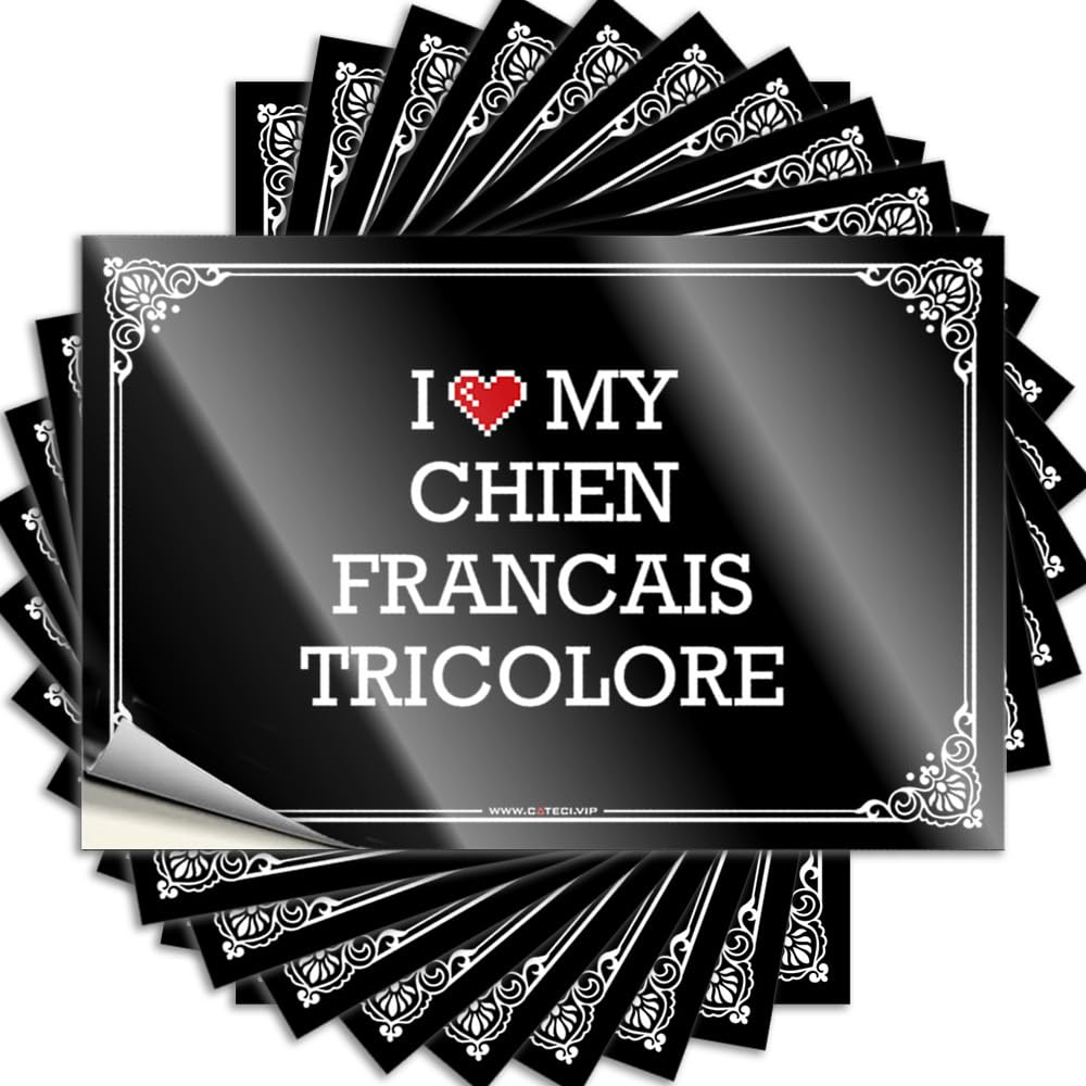 The Room Decorations Tattoos - Motivational Microfiber Wall I Love My Chien Francais Tricolore(6X9CM)