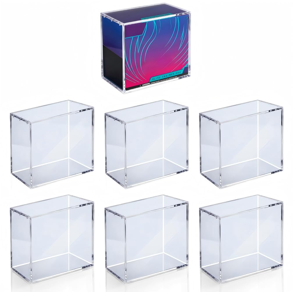 Photo 1 of Kisbox 6 PCS ETB Protector Case, 5mm ETB Acrylic Display Case, Clear Ultra Acrylic Boxes for Display Compatible with Elite Trainer Box, Dustproof and Waterproof Display Box
