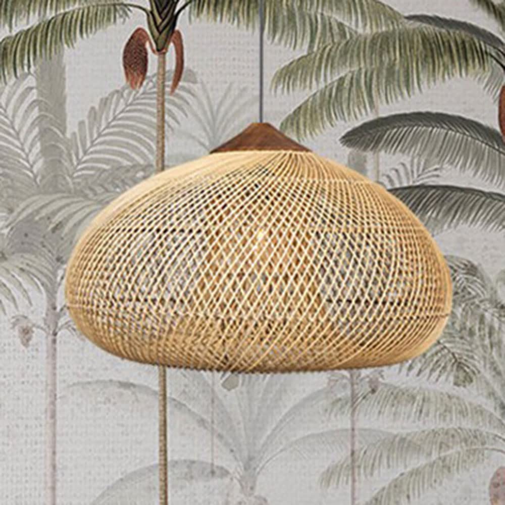 Suspension en rotin faite à la main lustre d'art en bambou vintage haut de gamme