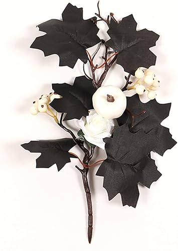 Miniatura 4 de Hojas de arce artificiales, ramas, tallos de otoño para jarrones, púas negras para jarrón, tallo de calabaza de otoño, bayas para decoración de