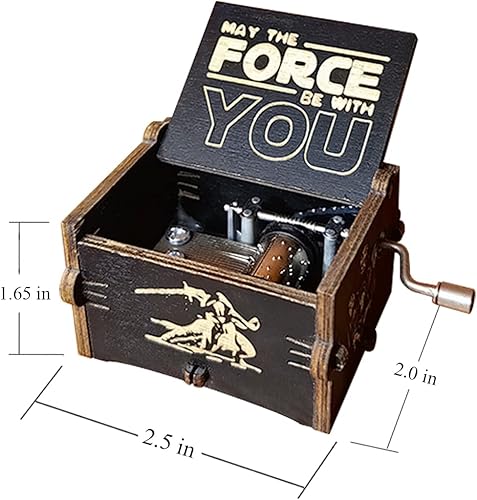 Miniatura 3 de Caja de música de Star Wars, caja de música de manivela de madera (canción temática de Star Wars)
