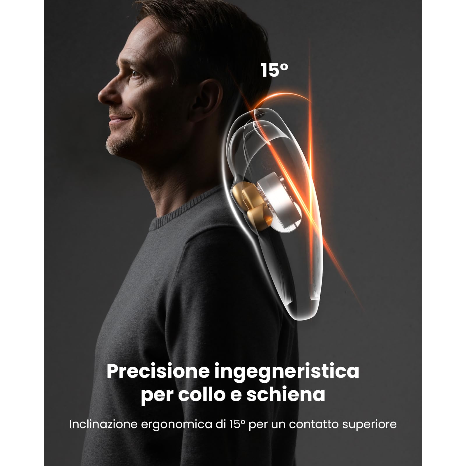 BOB AND BRAD Massaggiatore Schiena e Collo con Funzione Termica, Massaggiatore Cervicale Elettrico con Telecomando e 3 Intensità, Cuscino Massaggiante Spalle Lombari, Relax Casa Ufficio