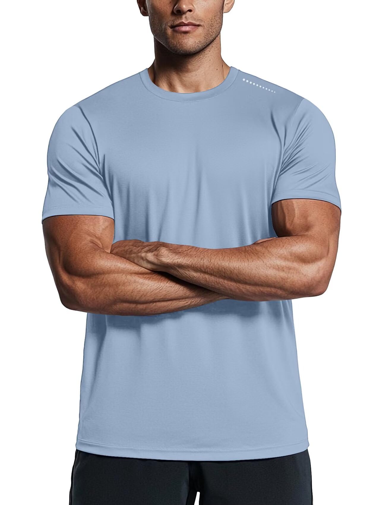 Zengjo Mens Athletic Shirts Moisture Wicking Short Sleeve Quick Dry Workout T-Shirt for Gym Running Exercise