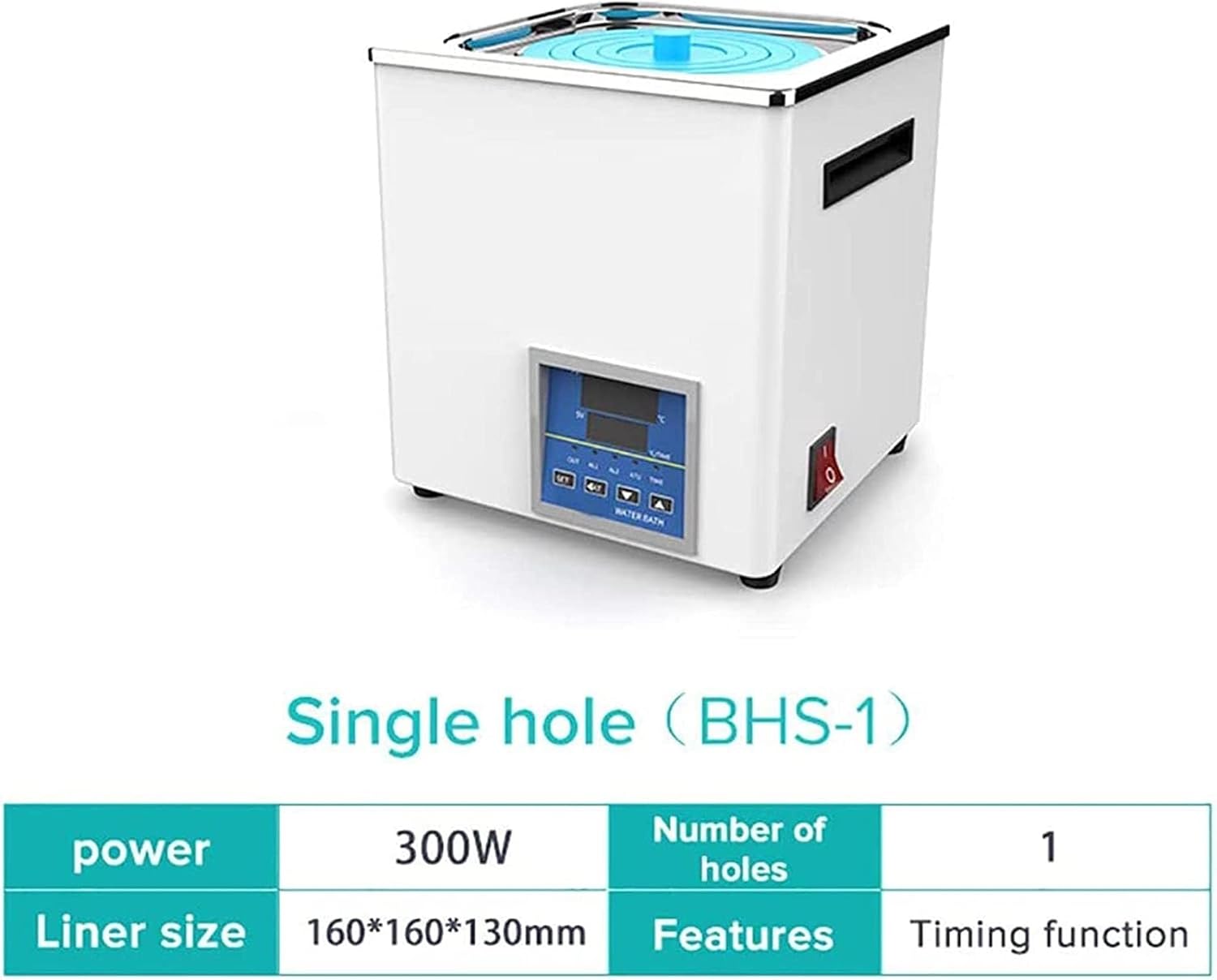 Digital Thermostatic Lab Water Bath, 1/2/4/6 Hole Stainless Steel Inner Tank, Exactitud 0.01°C,Temperature Range: +10-100℃，for Lab Commerical(1 Hole)
