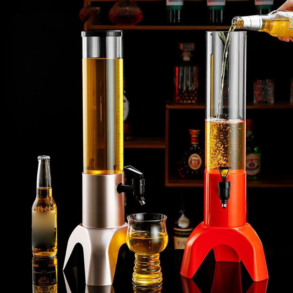Dispensador de Mimosas, Torre de Bebidas, Dispensador de Cerveza para Al Aire Libre, Restaurantes Al Aire Libre, Plata, 1.5l