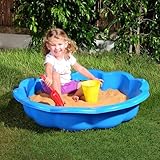 Ondis24 Sandkasten Muschel - Kunststoff Sandmuschel Wassermuschel, Muschel Sandkasten Für Kinder, Strandmuschel Kinder, Sandkasten, Sandkiste, Sonnenblumenstil, 76cm x 76cm x 18cm