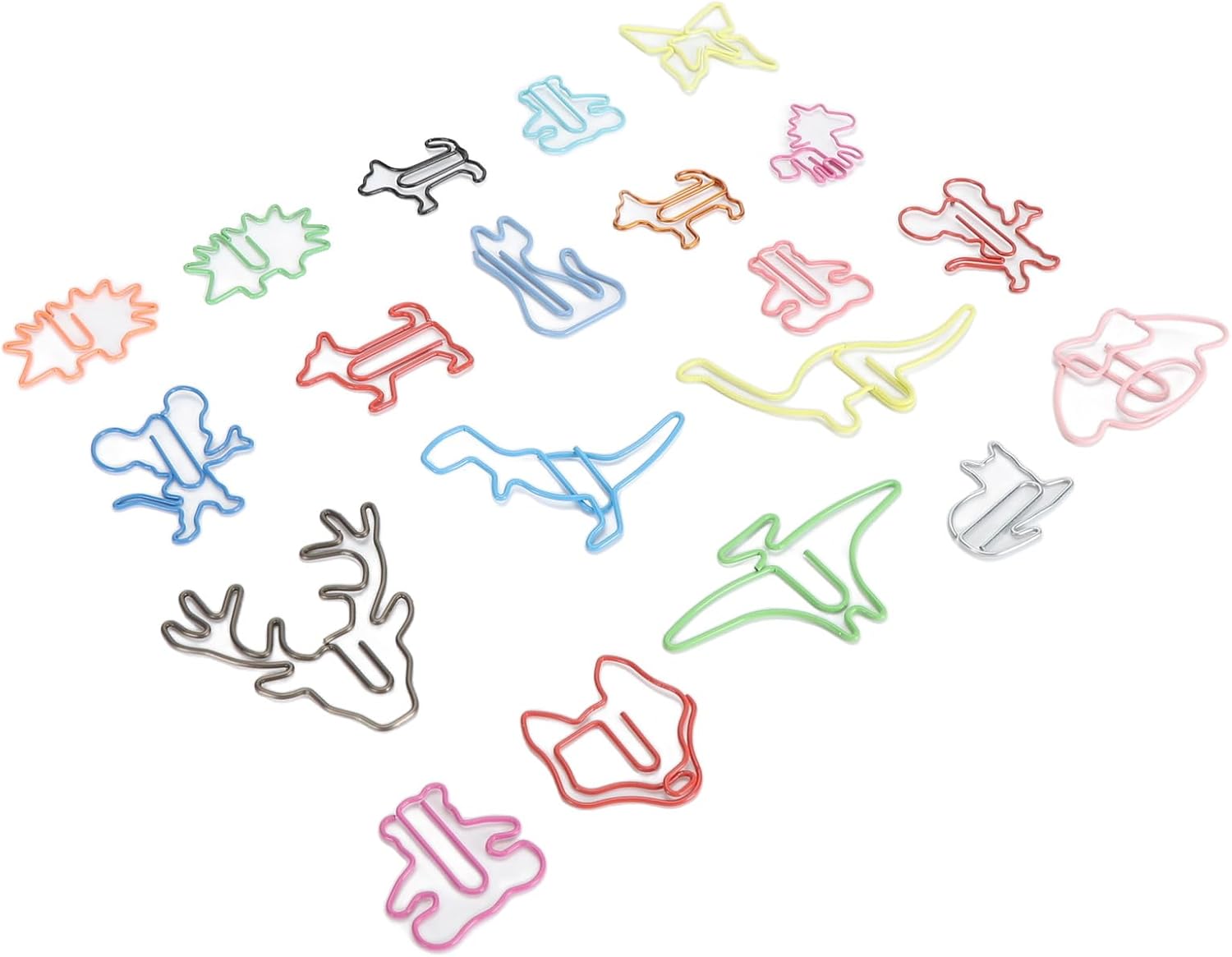 100pcs Animal Shaped Paper Clips Cute Funny Metal Bookmarks Assorted Colors, with Compact Lightweight Design for Office School Home Organization