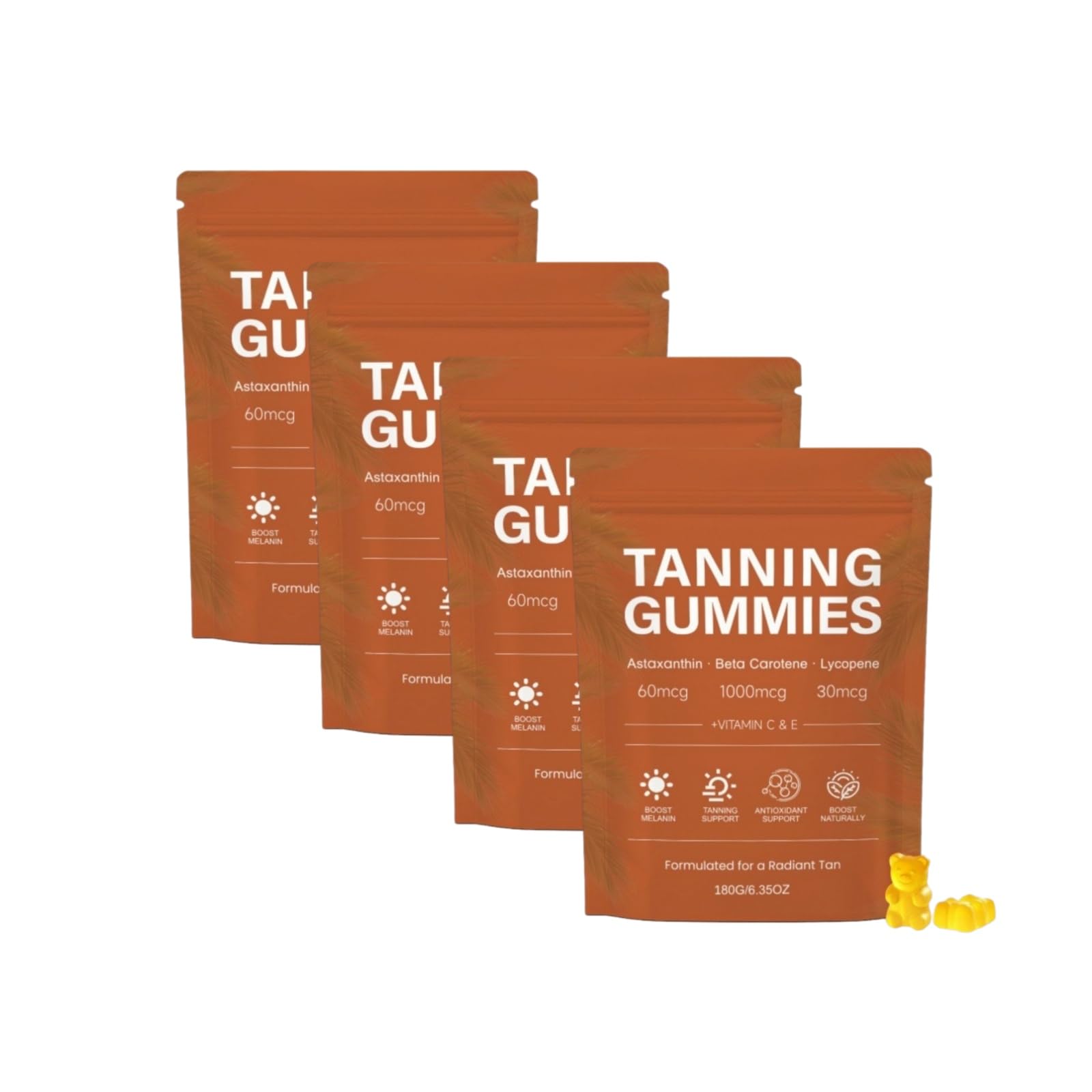 Gummies Bronzer 2026, 20 dni, 5 w 1 Przeciwutleniacze, beta-karoten likopen, przyspiesza wydłużenie opalania, chroni skórę, poprawia naturalny blask, dla mężczyzn i kobiet
