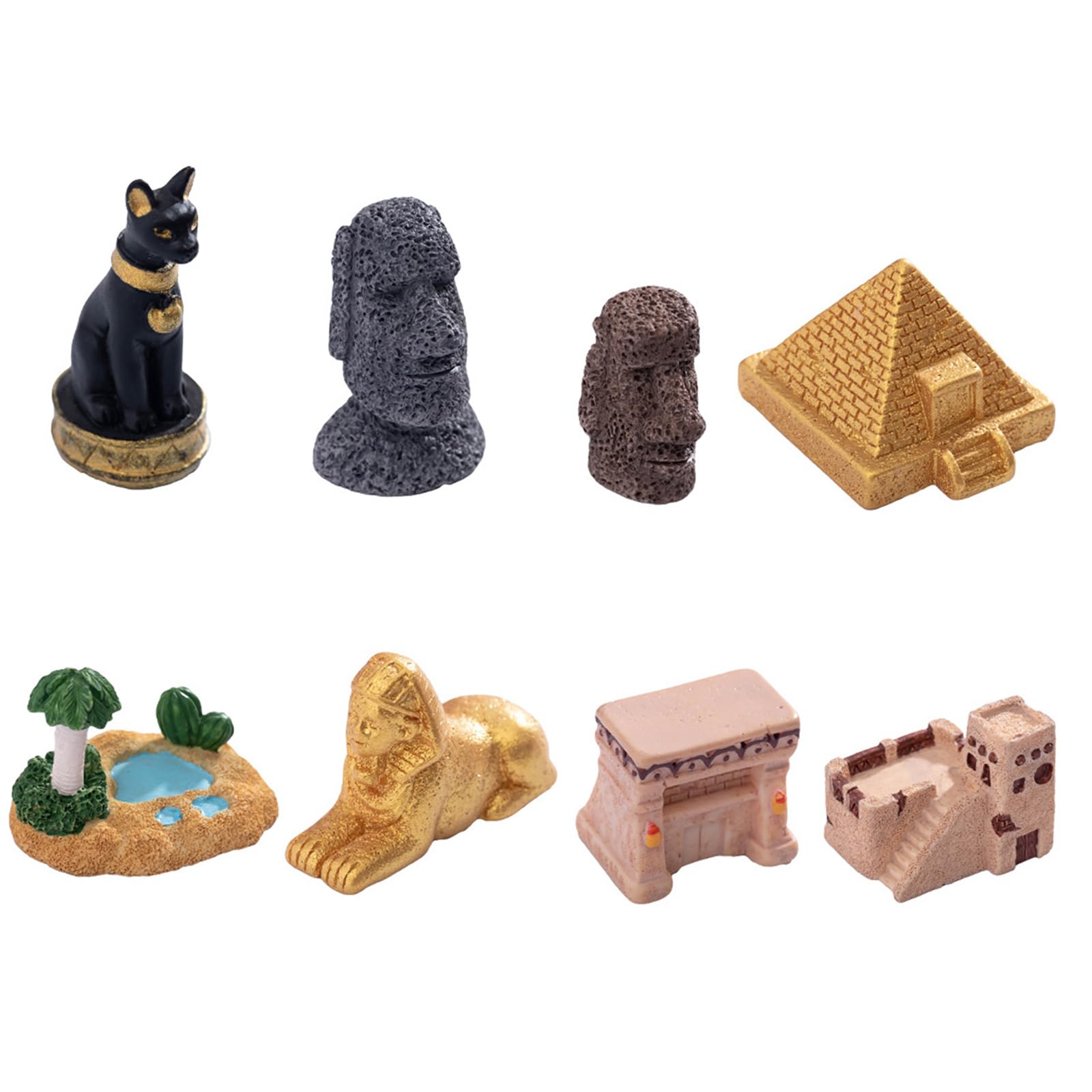 Makeshak Multicolor Ancient Egypts Toy Miniature Egyptian Figurines Sculpture Egypts Pyramid Figures Ornament For Microlandscape Home Decors Minis Egyptian Statue