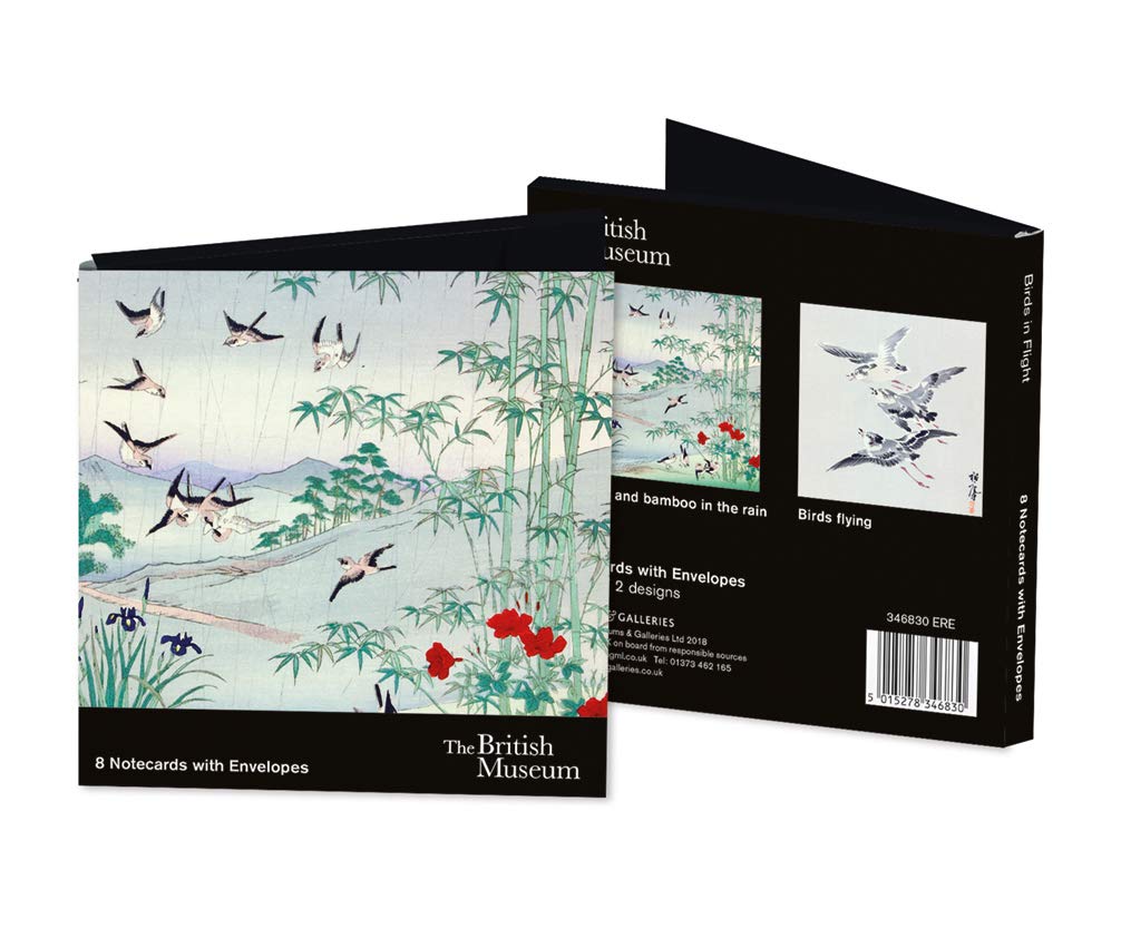 The British Museum Range Artistico biglietti bianchi uccelli in volo Confezione di 8 2 disegni