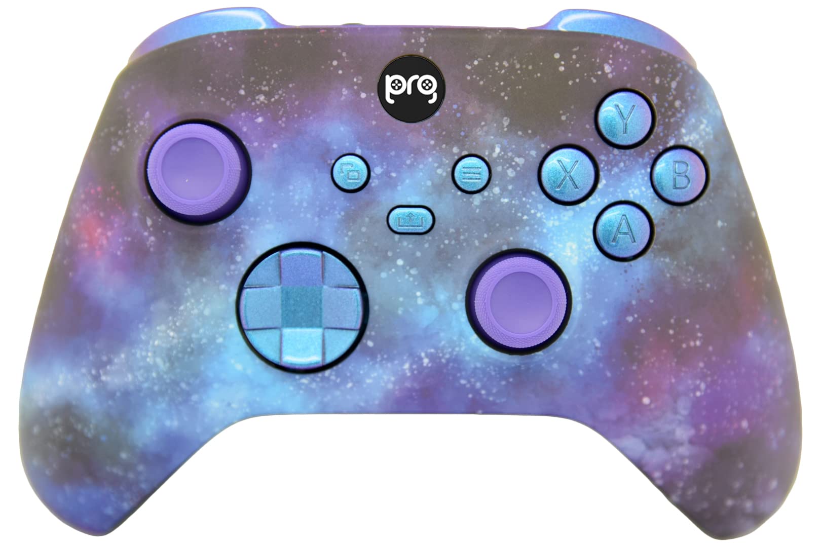 Hand Airbrushed Fade Custom Controller (Blue Galaxy w/Chameleon Inserts)