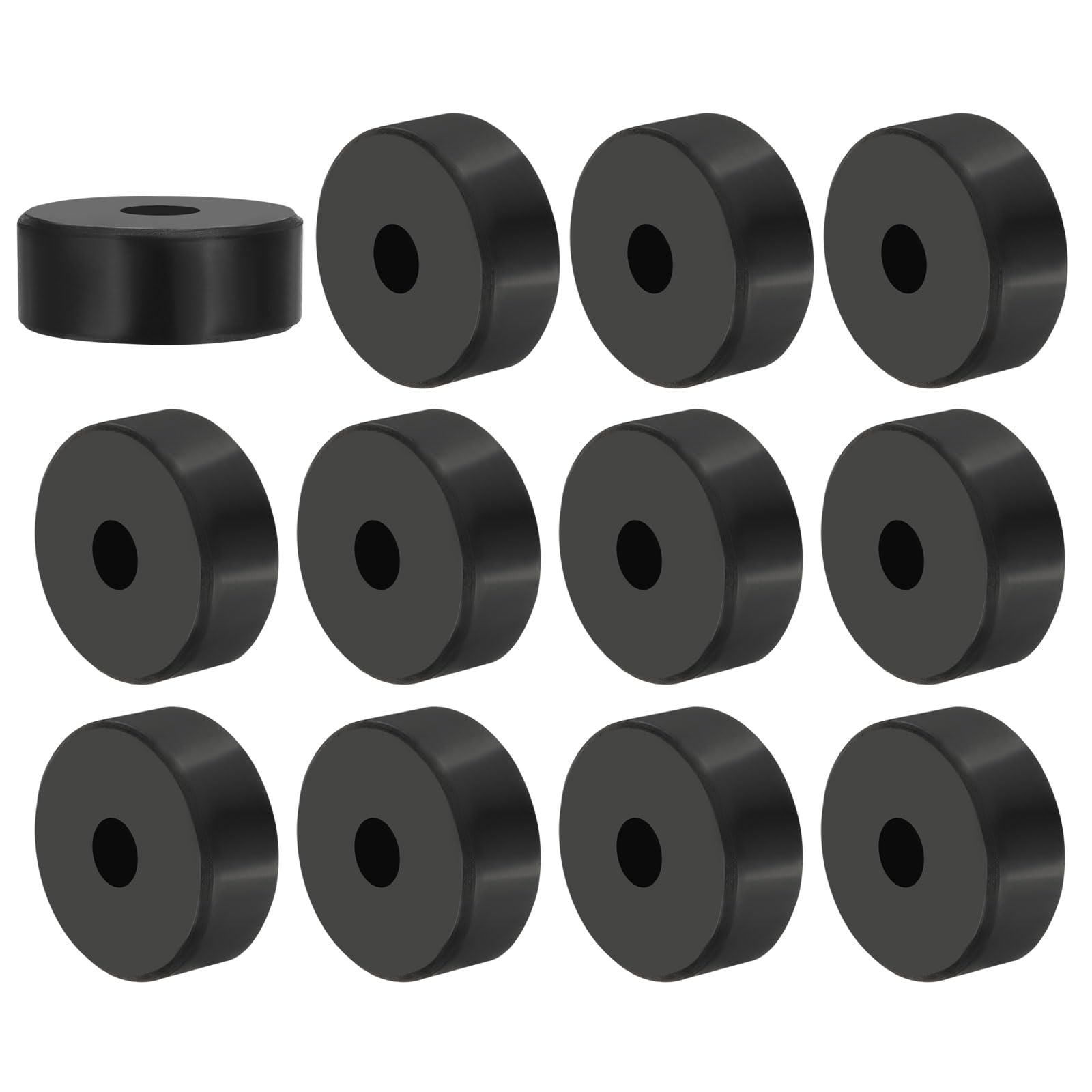 PATIKIL Multi Purpose Rubber Spacer, 12 Pcs 10mm ID x 38 OD x 15mm T Neoprene Round Anti-Vibration Isolation Pads Isolator Rubber Bushings Spacer Washer for HVAC Bolts Car Accessories
