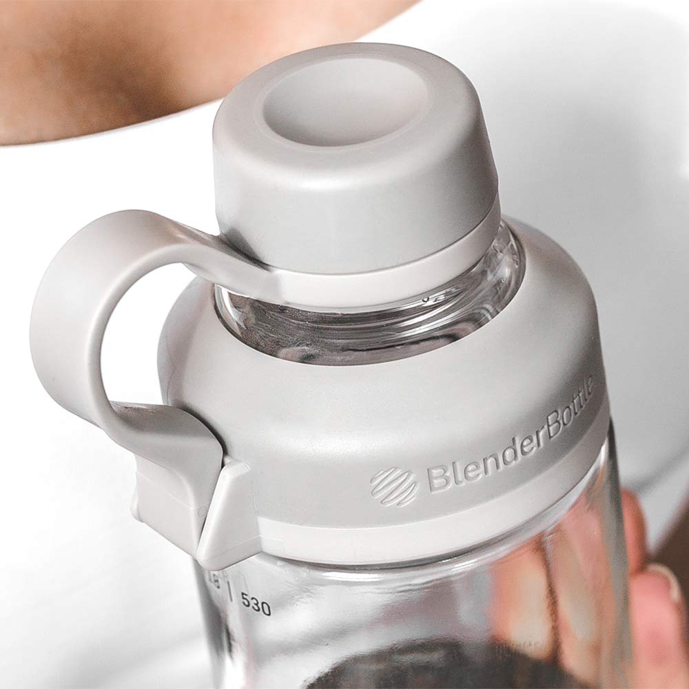 BlenderBottle Mantra Shaker Per Frullati Di Proteine, Bottiglia Per Acqua, Borraccia In Vetro, Con Blenderball, Unisex – Adulto, Plum, 590