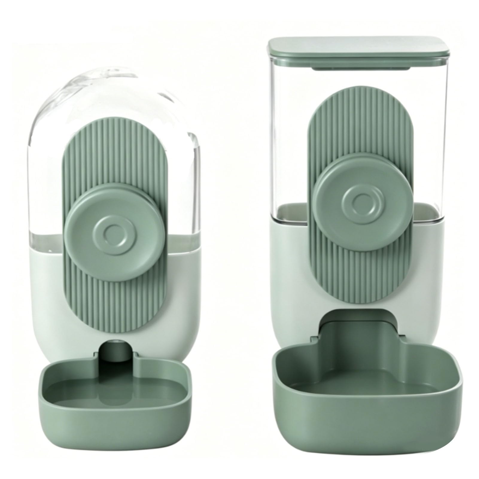Yctze Mangiatoia Automatica a gravità per Animali Domestici, Distributore di Cibo e Acqua Sospeso per Gabbia, for Gabbie per Animali Domestici (Dispenser Acqua Verde 800ml Dispenser Alimenti)