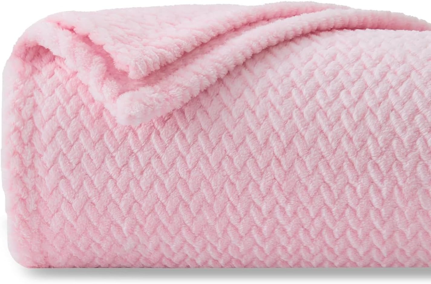 BSB HOME Premium Super Soft Blanket Premium Silky Flannel for Double Blanket | 300 GSM Lightweight Cozy Soft for Bed | Sofa | Couch | Travel & Camping | Pink, 230 x 220 cm or 90 x 86 inches