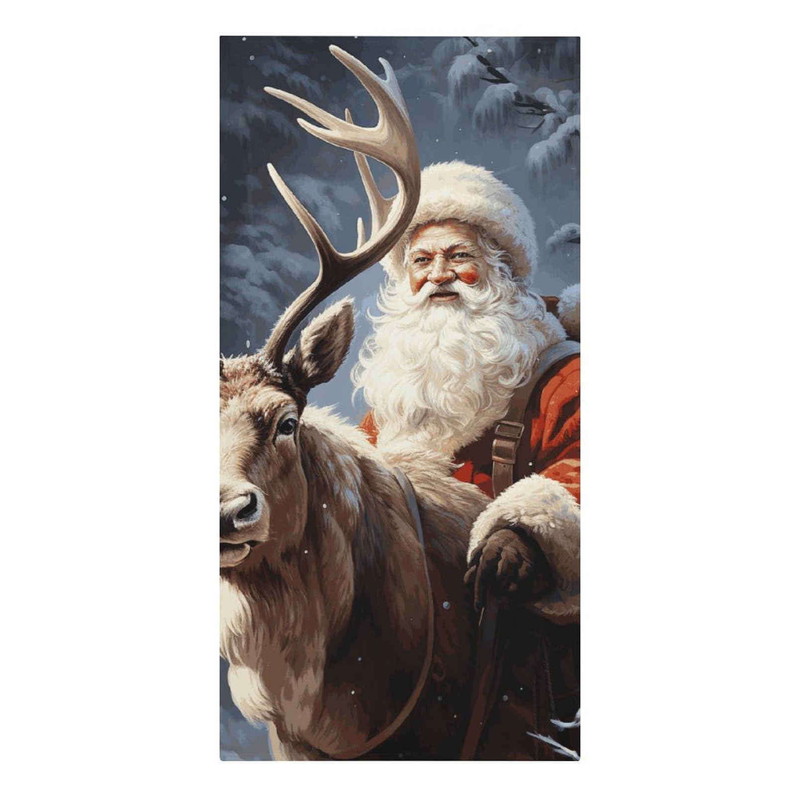 Khauerbc Style Santa Claus And Deer Elk Quick Dry Towels,Quick Dry Super Absorbent ，Large Oversized Beach Towel，61.4 * 30.3 Inches. Fiber Beach Towels Is Sand Proof Tropical Beach Essentials.