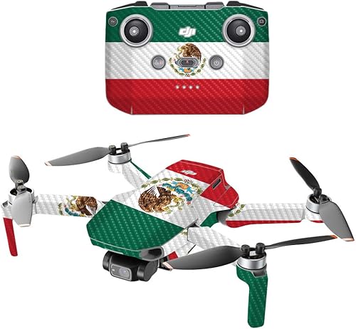 Miniatura 7 de MightySkins - Drone portátil de fibra de carbono compatible con DJI Mini 2 - Midnight Mischief  Acabado de fibra de carbono texturizado protector y