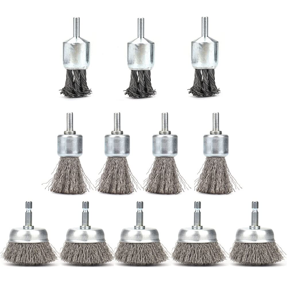 Buy BAIWEN 12 Pack Wire Wheels Brush, Knotted and Plated Crimped Wire