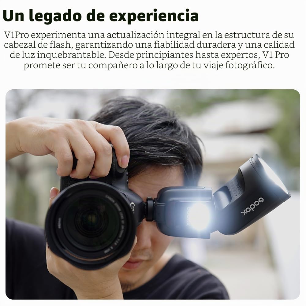 GODOX V1 Pro N V1PRO-N V1N Pro Flash de Cámara en la Nube TTL para Nikon, 76W HSS 1/8000S, Batería de Litio Incorporada, Luz de Estilo LED, Flash Externo Innovador Su-1