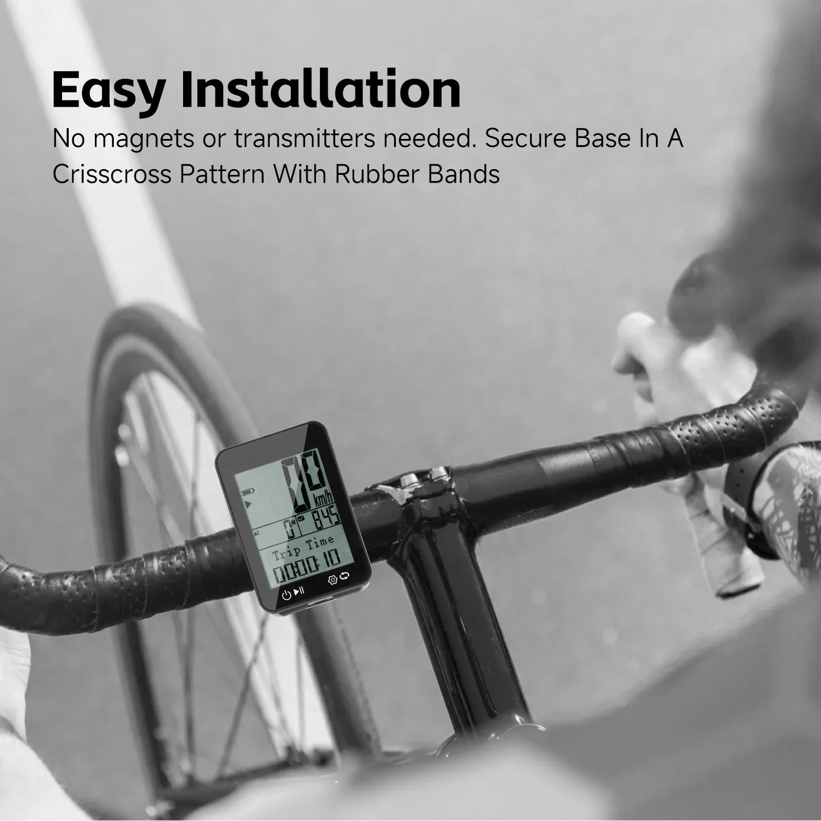 GPS IPX7 Bike Counter, Rain -Watered, 2,4 -pollici Schermo FSTN, Guida Notturna, Distanza, velocità, Altitudine, Tempo, Contachilometri e Contanti della velocità