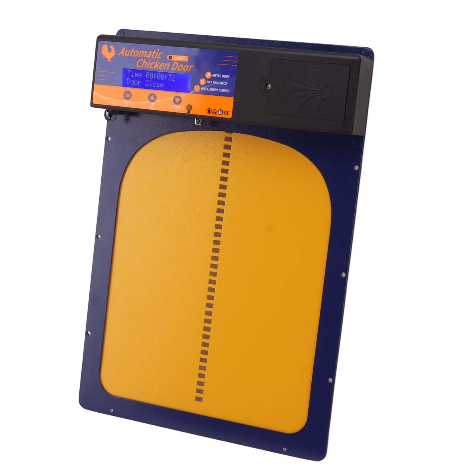 Porta Automatica per pollaio, Porte per polli programmabili ad energia Solare con rilevamento della Luce per la casa (Blu)
