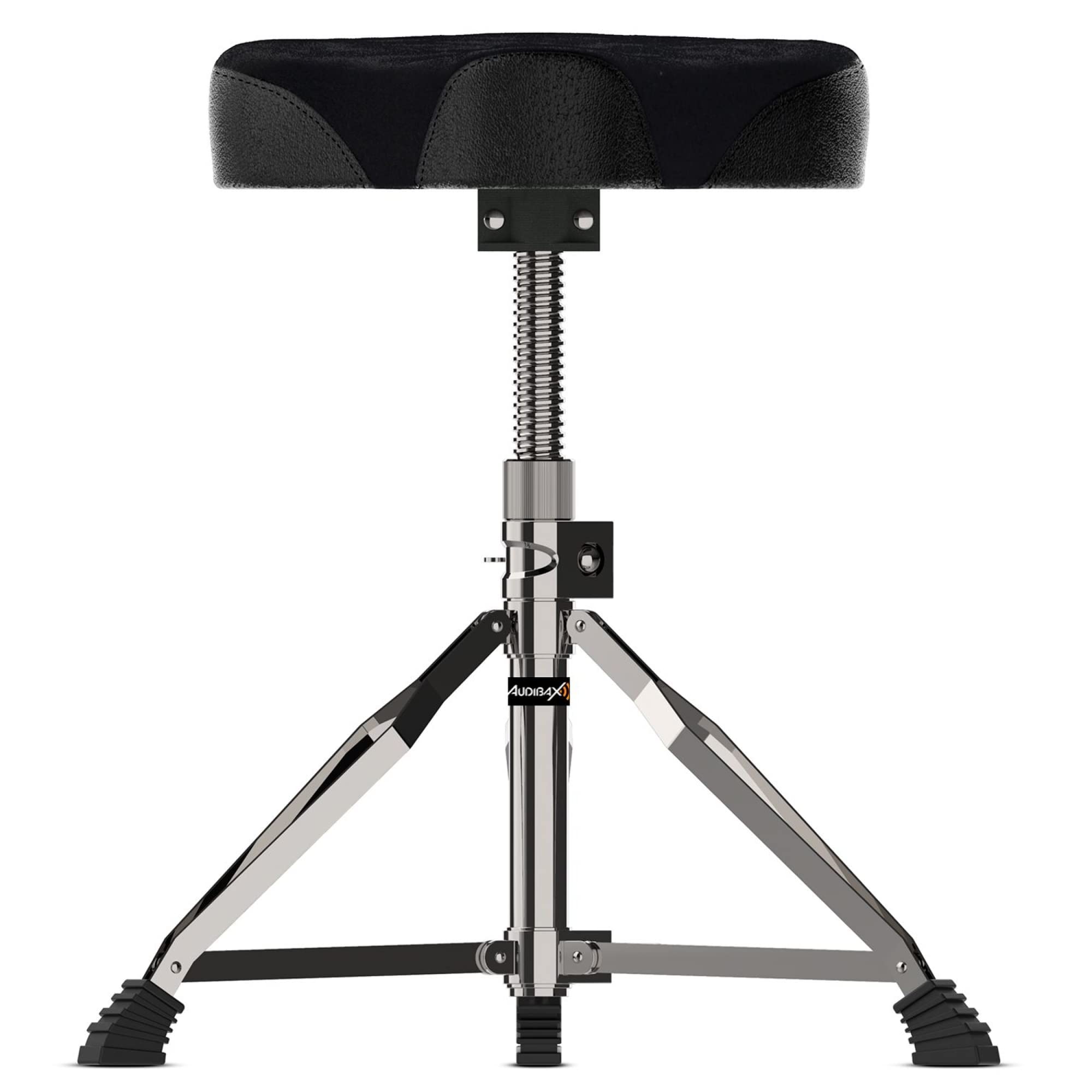 Audibax DT20 - Taburete para Batería - Ajustable en Altura - Sillín para Batería Acolchado - Forma en Trípode con Patas Antideslizantes - Asiento Ergonómico con Acabados