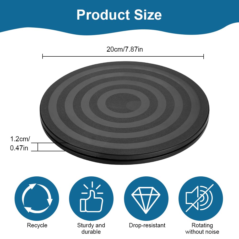 20 cm Plateau Tournant Universel, Plastique Solide Plateau Tournant à 360° Rond Manuel Billes en Acier pour Téléviseurs, Produits électroniques, Ordinateurs Portables, Artisanat