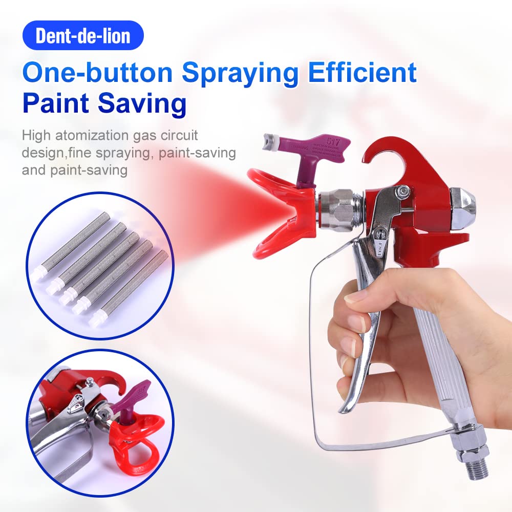 Airless Spray Gun High Pressure XS-818 + Nozzle Seat + 5 x Airless Paint Spray Gun Filter