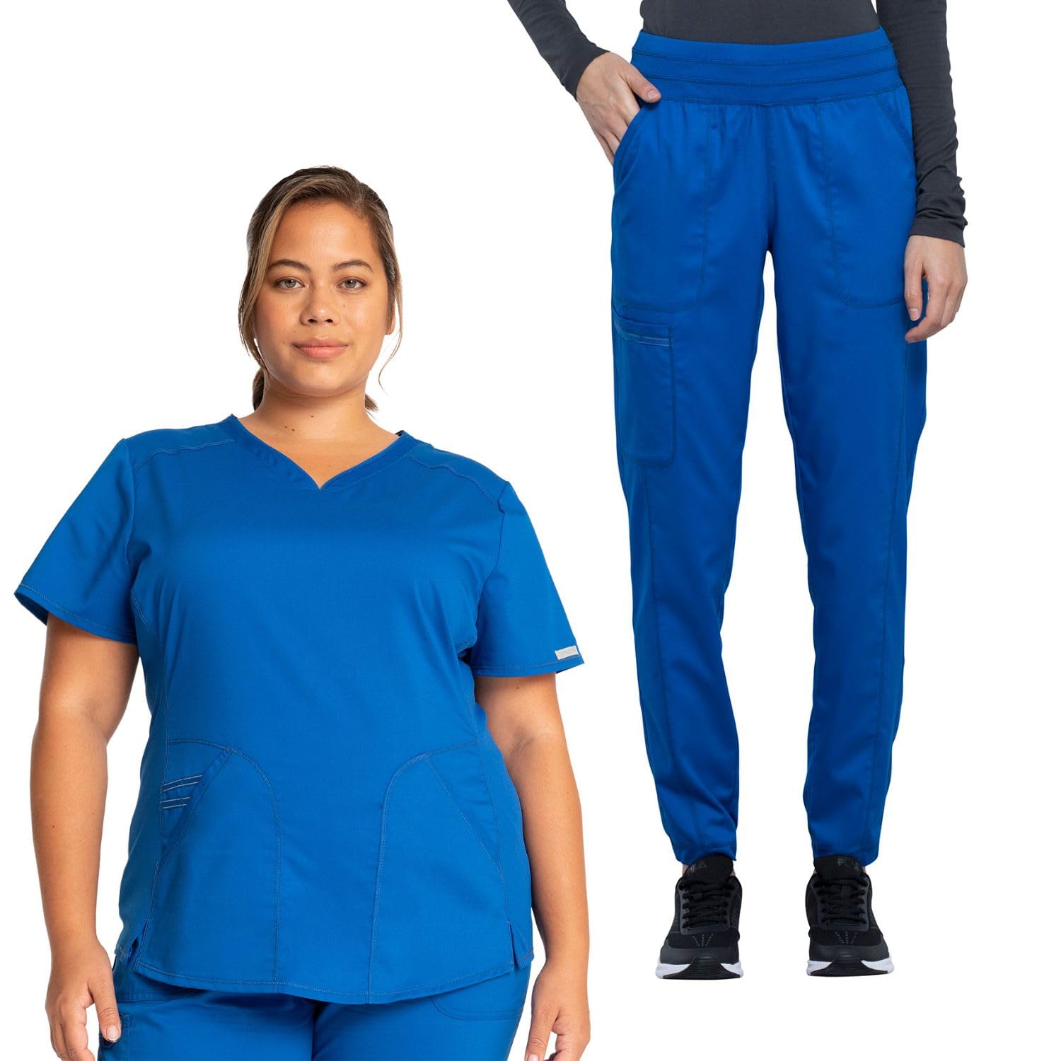 Ensemble d'infirmière Cherokee anti-compression col en V bleu roi S - 8