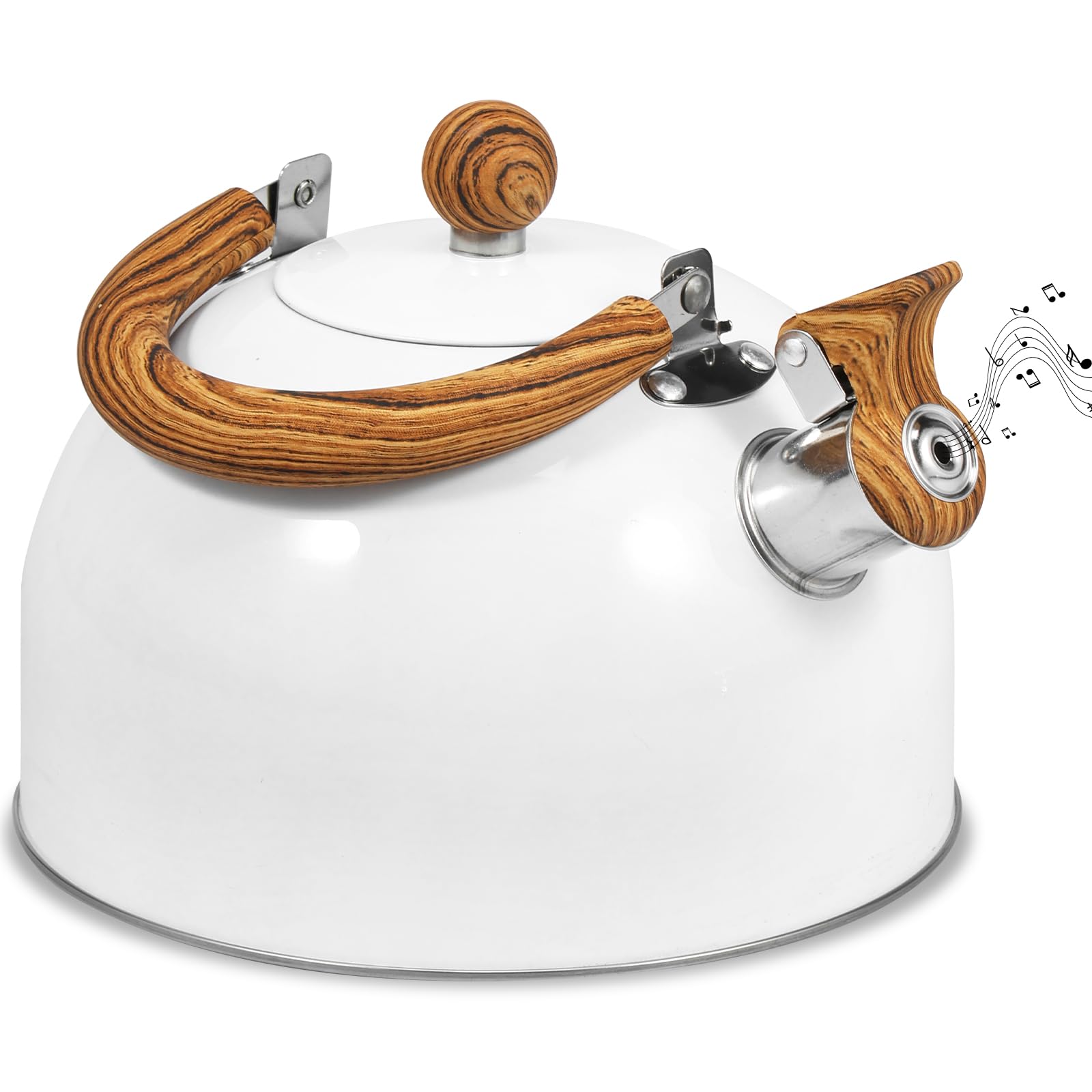 Whistling Kettle, 3L Tea Kettle with Anti-Scald Handle,Food Grade Stainless Steel Stove Top Tea Kettle, Portable Even Heating Whistling Kettle Teapot for Kitchens Gas Stove Induction Cooker