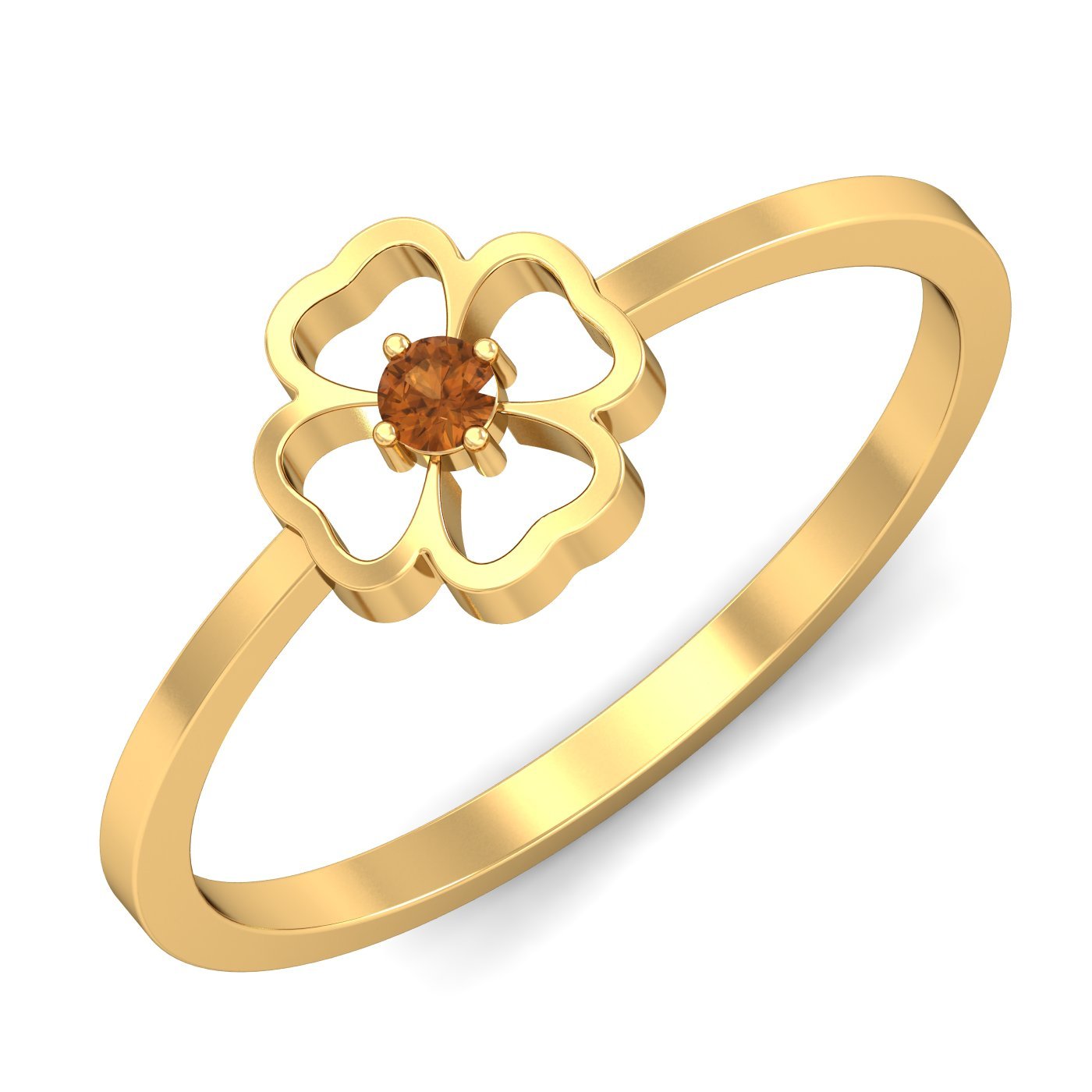 14KT Yellow Gold Fianza Citrine Ring for Women-image-29