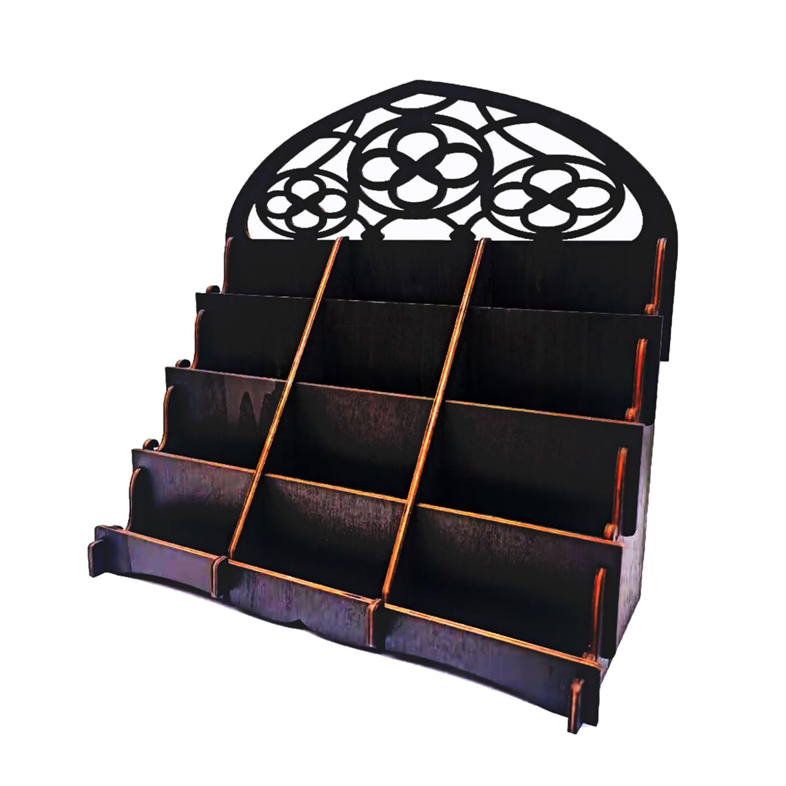 Tsophreniq Handcrafted Wooden Organiser with Wide Stable Base for Family Decoration Display Quick Crystal Accent Shelf Handcrafted Wooden Display Stand