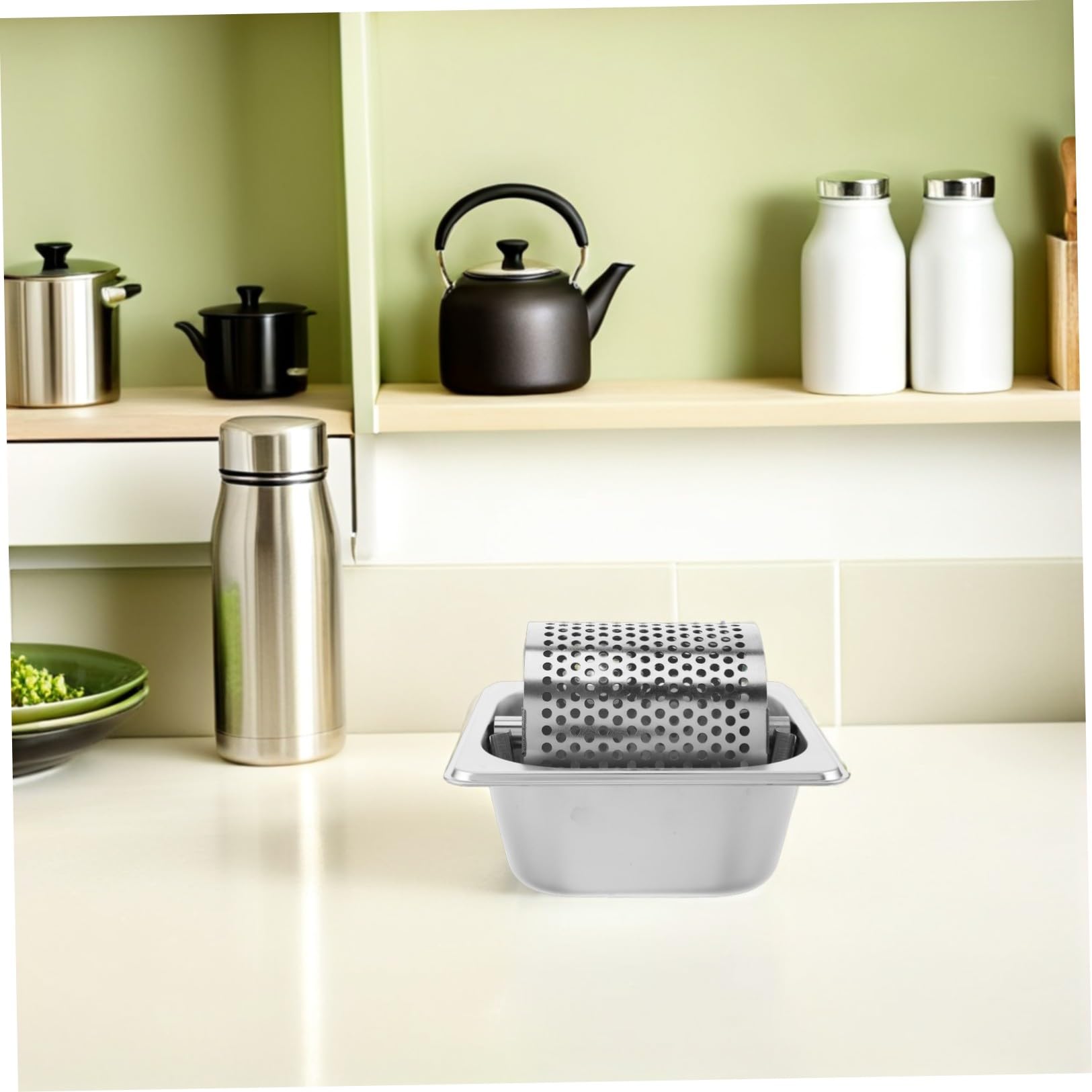 Rullo Applicatore di Burro in Acciaio Inox 1L Supporto, Distribuzione Burro per Hamburger e Dolci, Strumento per Imburrare Pane e Torte, Adatto a Cucine Commerciali e Barbecue